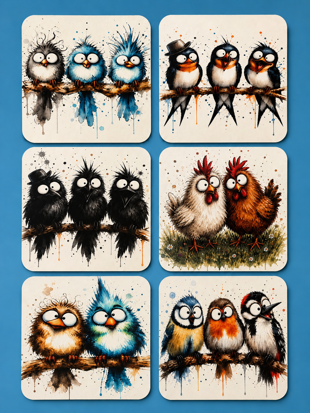 Quirky Birds Coasters