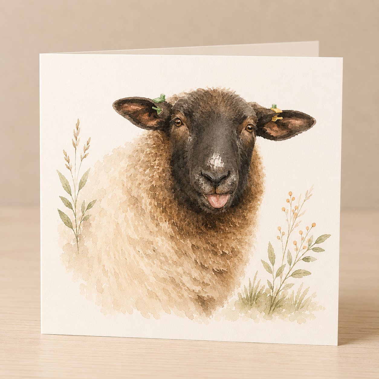 Cheeky Suffolk Sheep Card