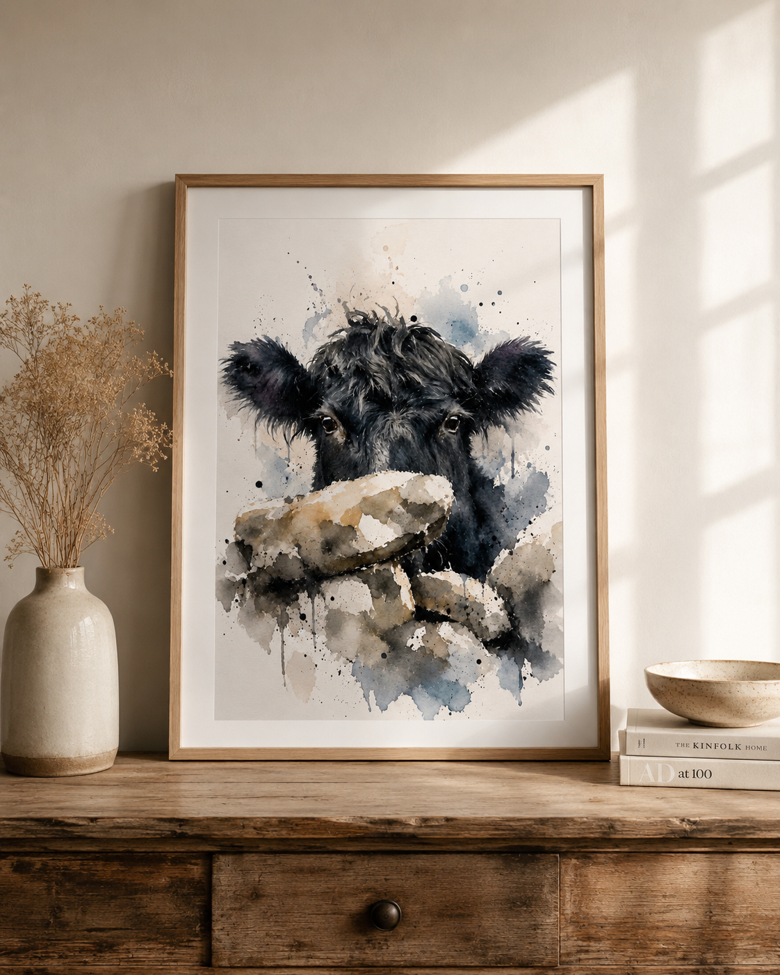 Belted Galloway Over the Wall