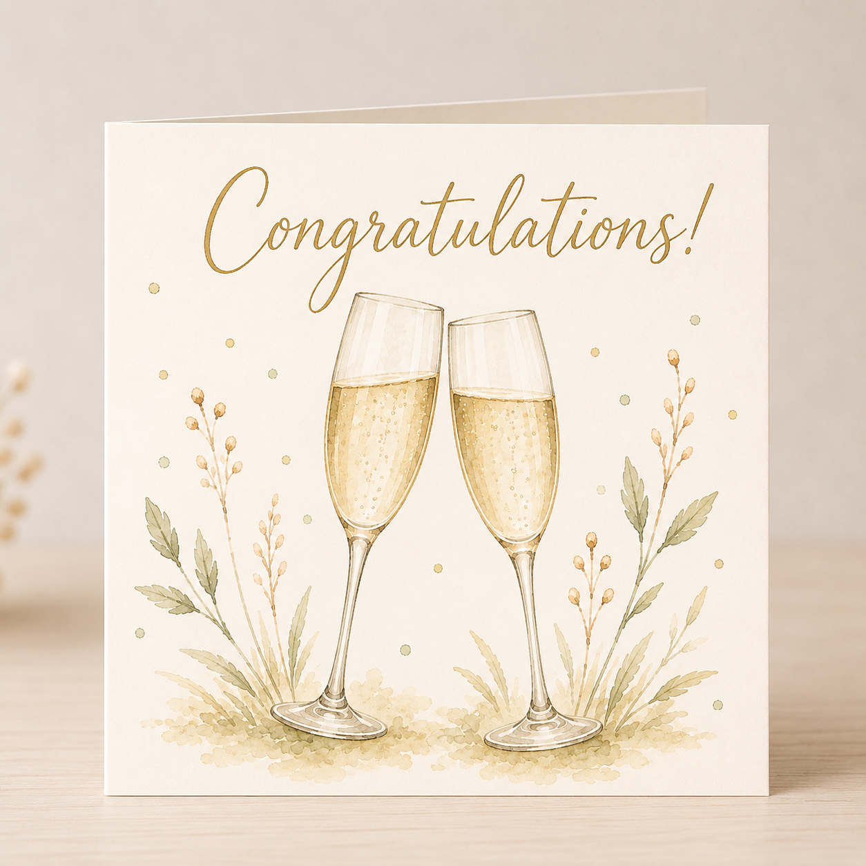 Congratulations Champagne Glass Card