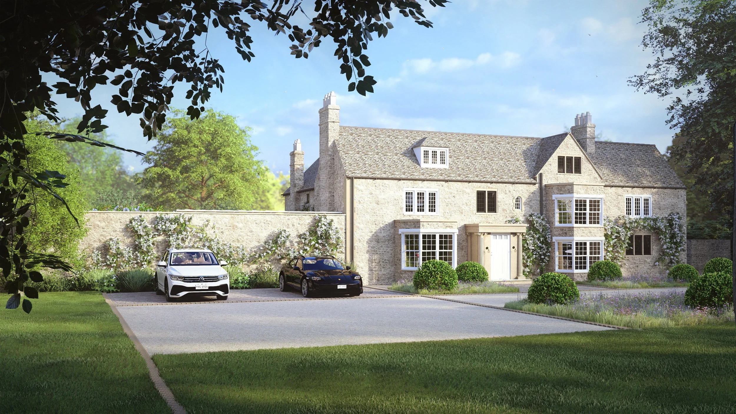 Visulisation Render (Principal Elevation - relocated parking area)