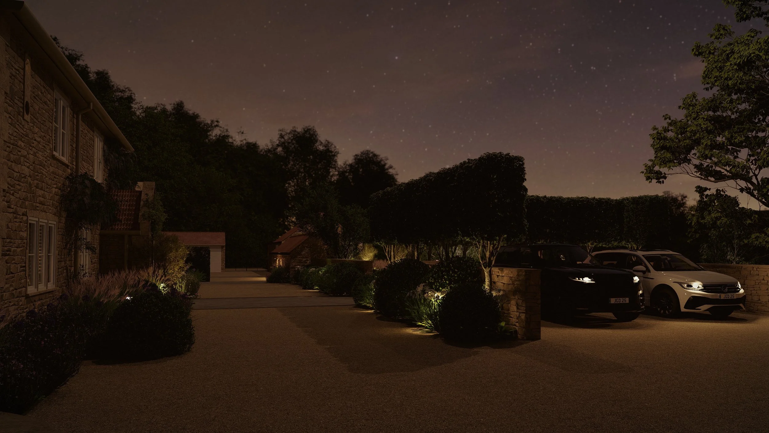 Visulisation Render (Drive & Parking Area) (Lighting)