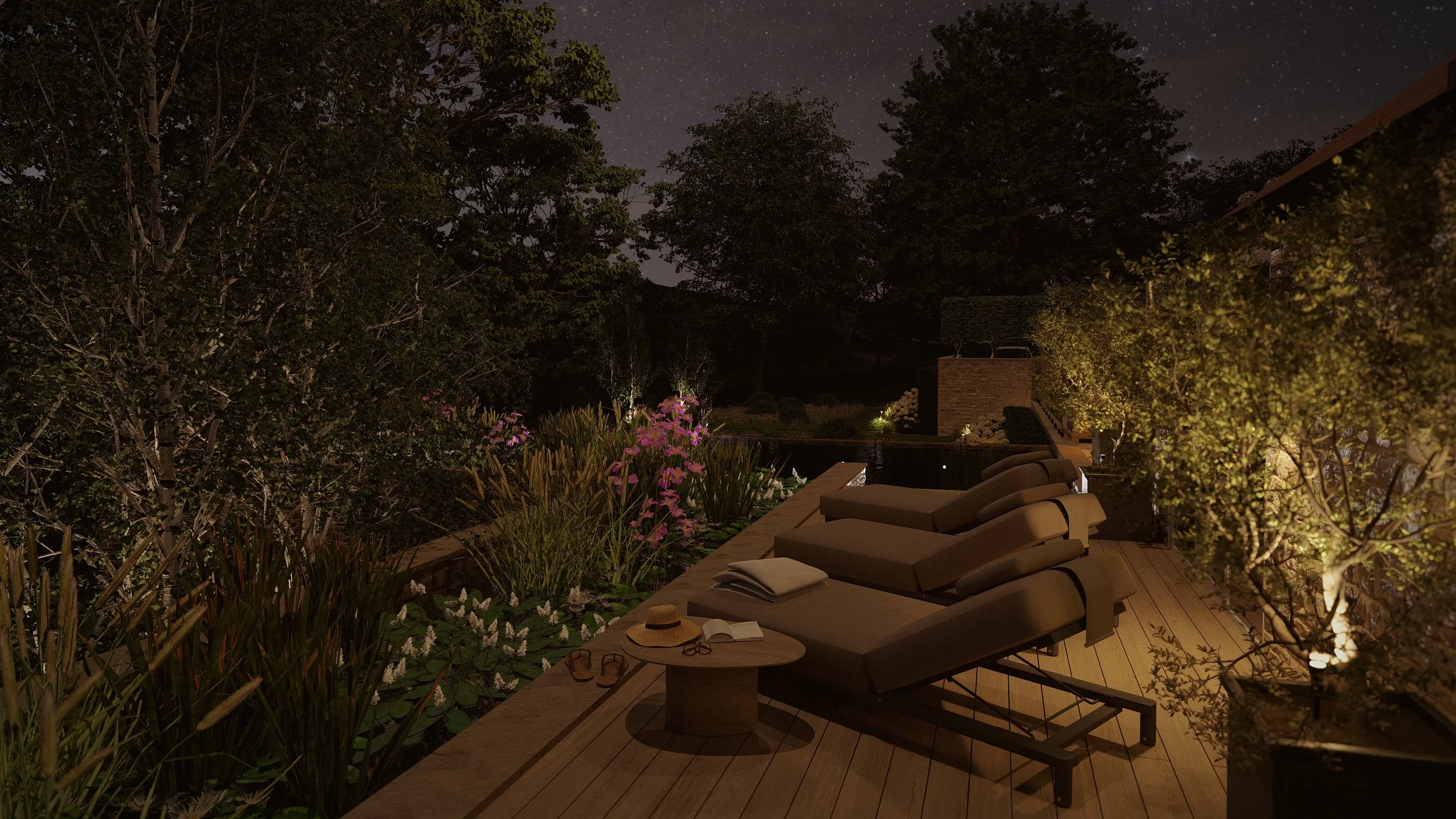 Visulisation Render (Natural Pool, Sun Deck) (Lighting)