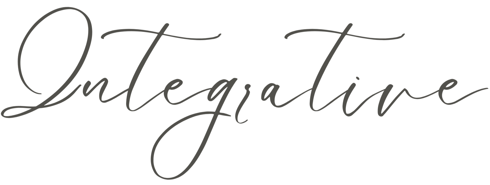 Elegant black script text that reads 'Integrazione'.