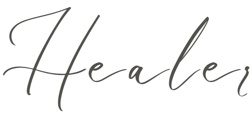 Black text on a white background reading 'Healer' in cursive font.