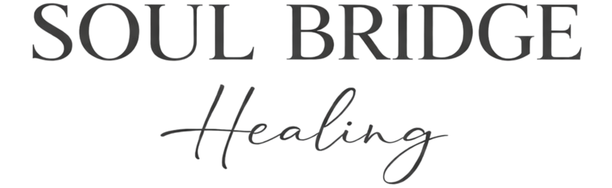 Text stating 'SOUL BRIDGE' in large capital letters and 'Healing' in script font beneath it.