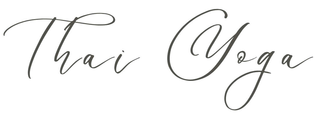 Stylized text that reads 'Thai Yoga' in elegant cursive font.