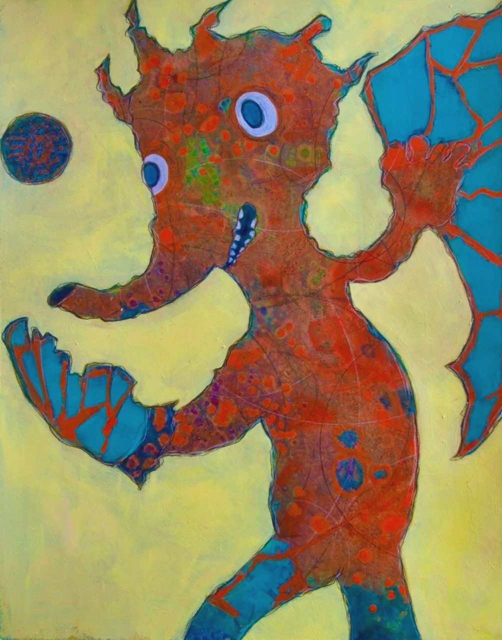 Fang mal! Acryl auf Papier, 64x50 cm