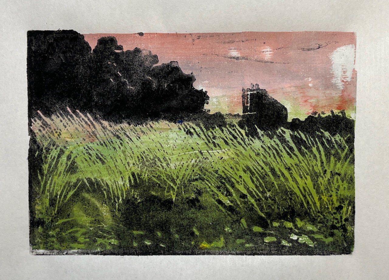 Thessaloniki, Linoldruck auf Papier, 10x15 cm