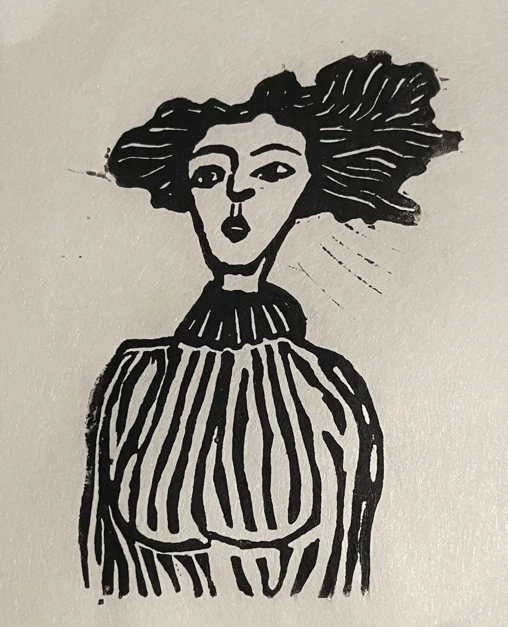 Mein Lieblingspulli, Linoldruck auf Papier, 10x7 cm