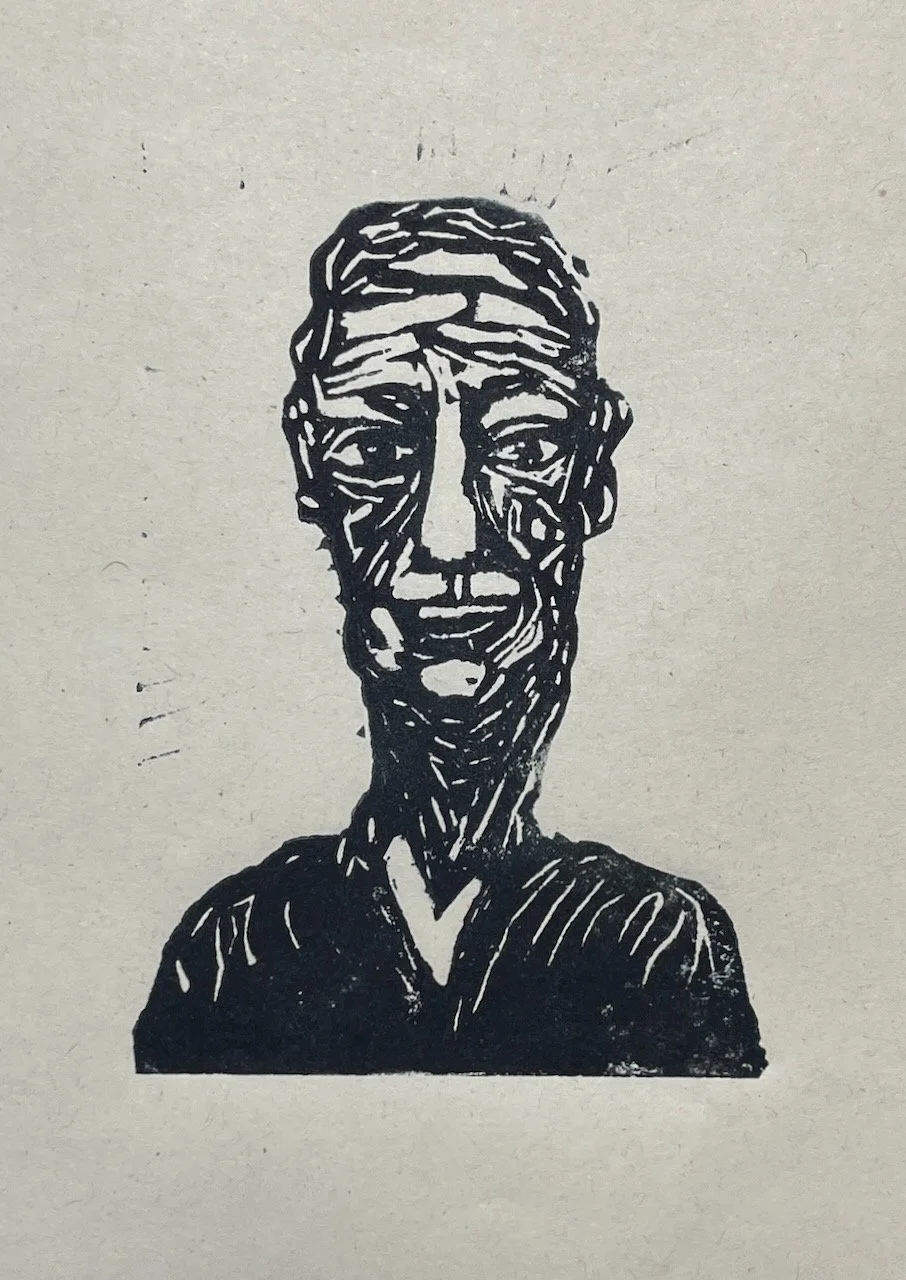 Lebenslinien, Linoldruck auf Papier, 9x6,5 cm
