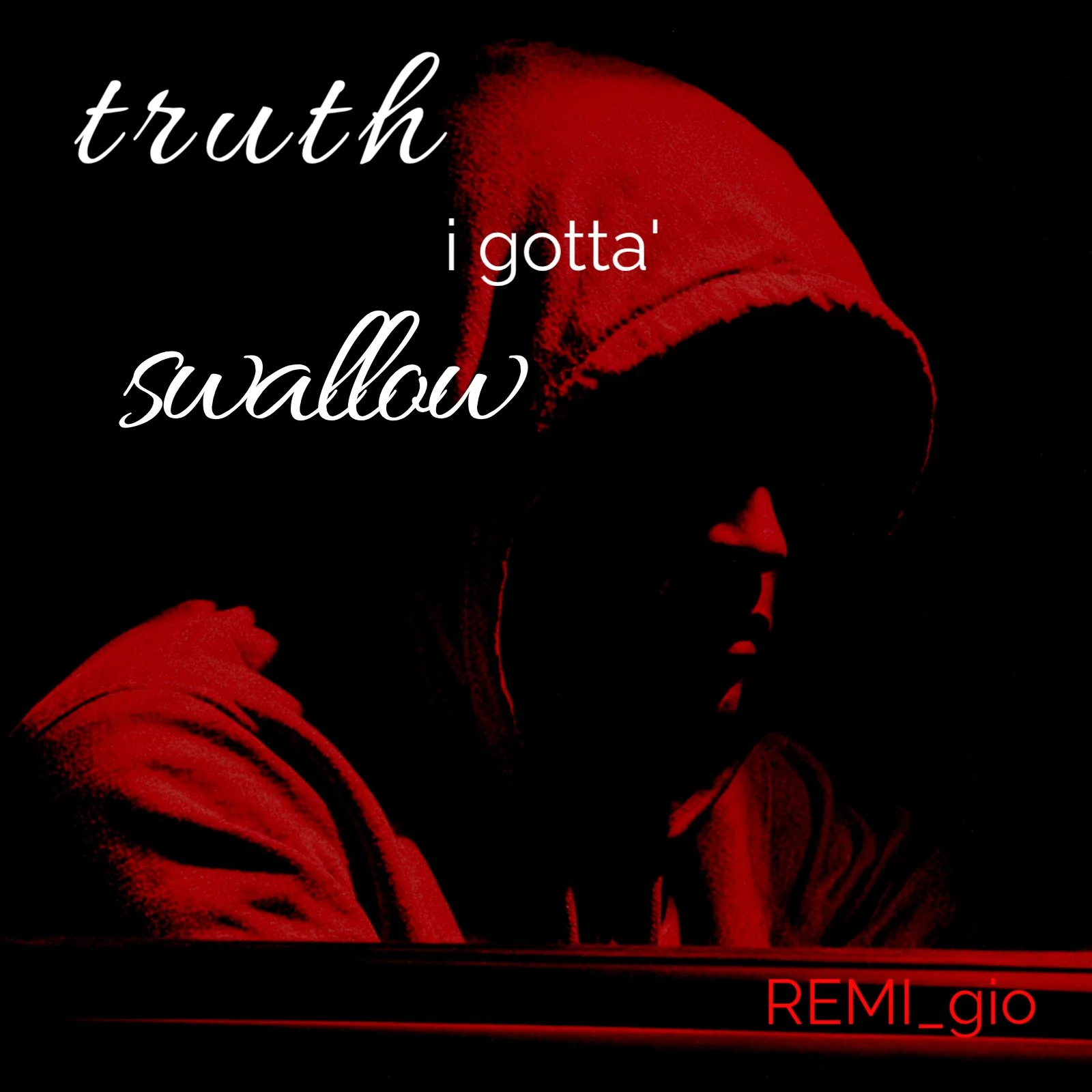 "REMI_gio" “Truth I Gotta’ Swallow” raw, introspective hip-hop confession, identity, inheritance, urban wasteland survival. atmospheric beat, a young Black voice