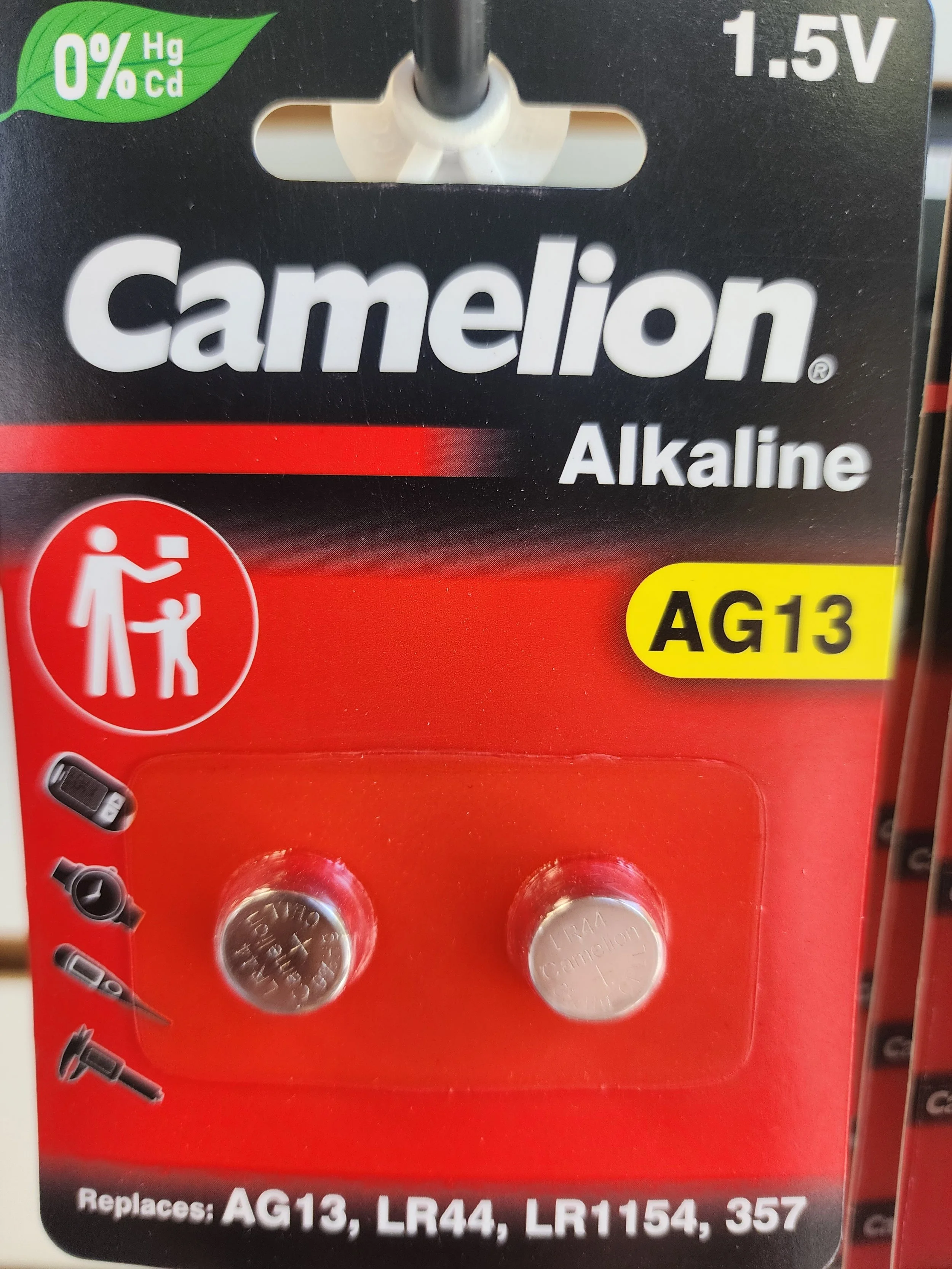 Camelion AG13 / 357 / LR44 1.5V Button Cell Battery: 2pk