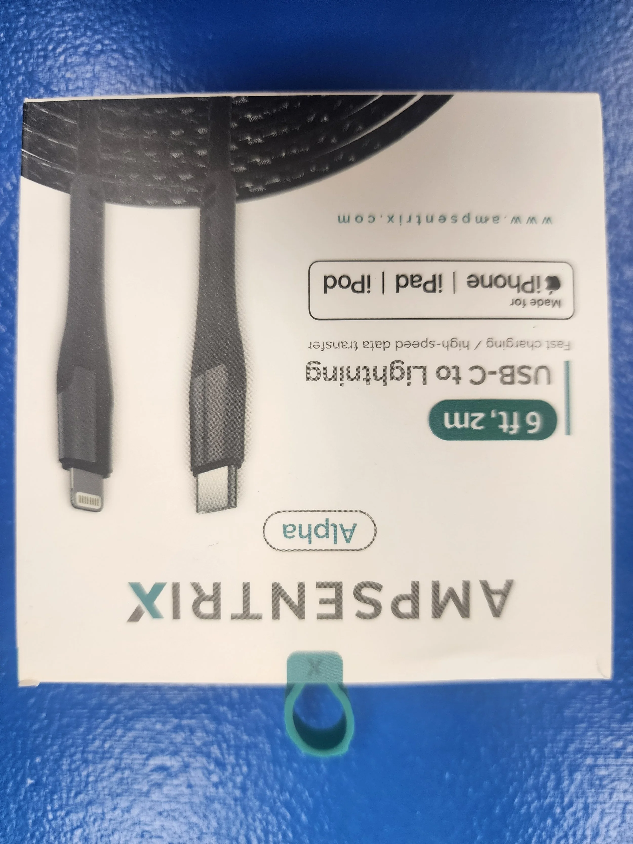 AmpSentrix 107085008853 6' Alpha Lightning to USB-C Cable (MFI)