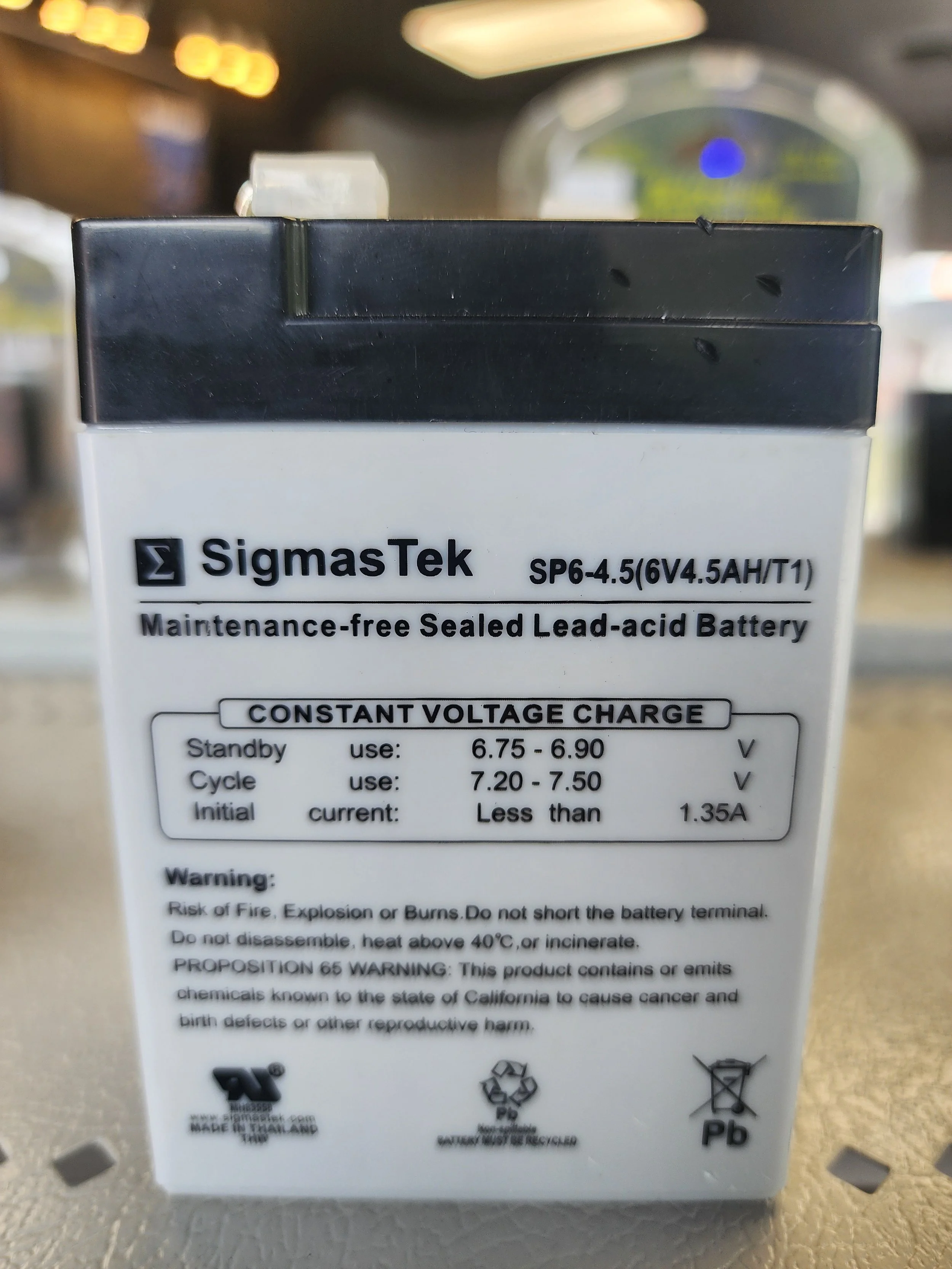 SLA6-5F 6 Volt 5 Amp SLA Battery