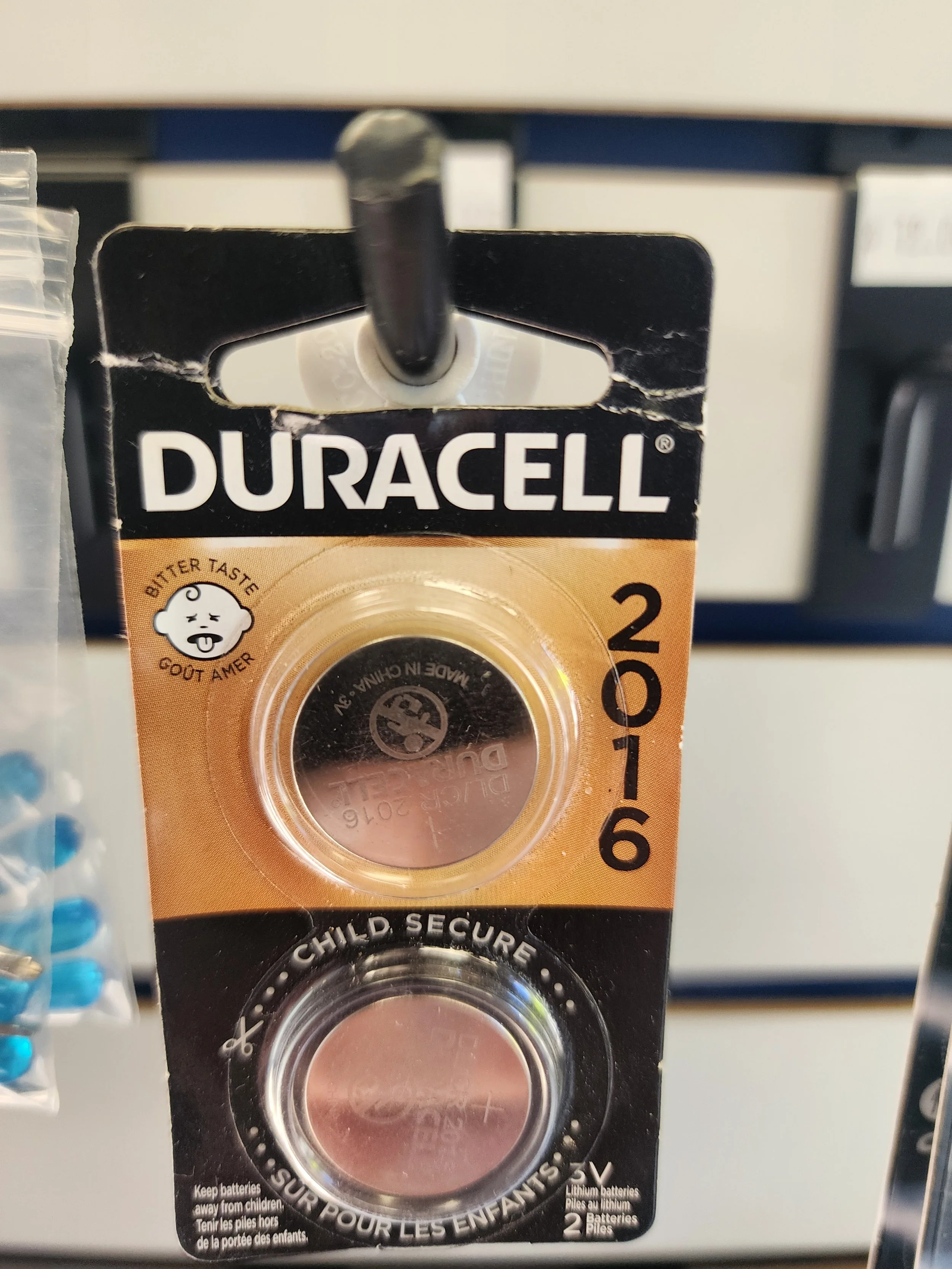 CR2016 3V lithium Duracell (2pack)