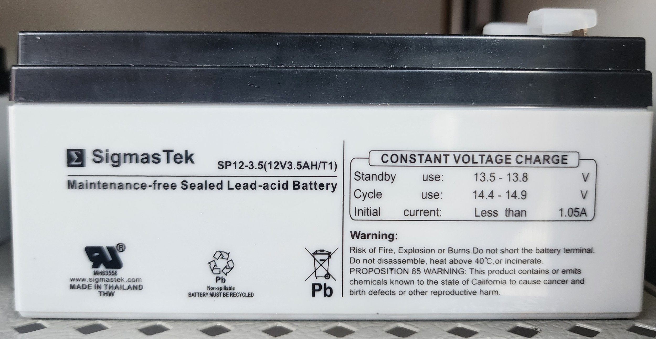 SLA12-3.3 12V 3.5 Amp SLA Battery