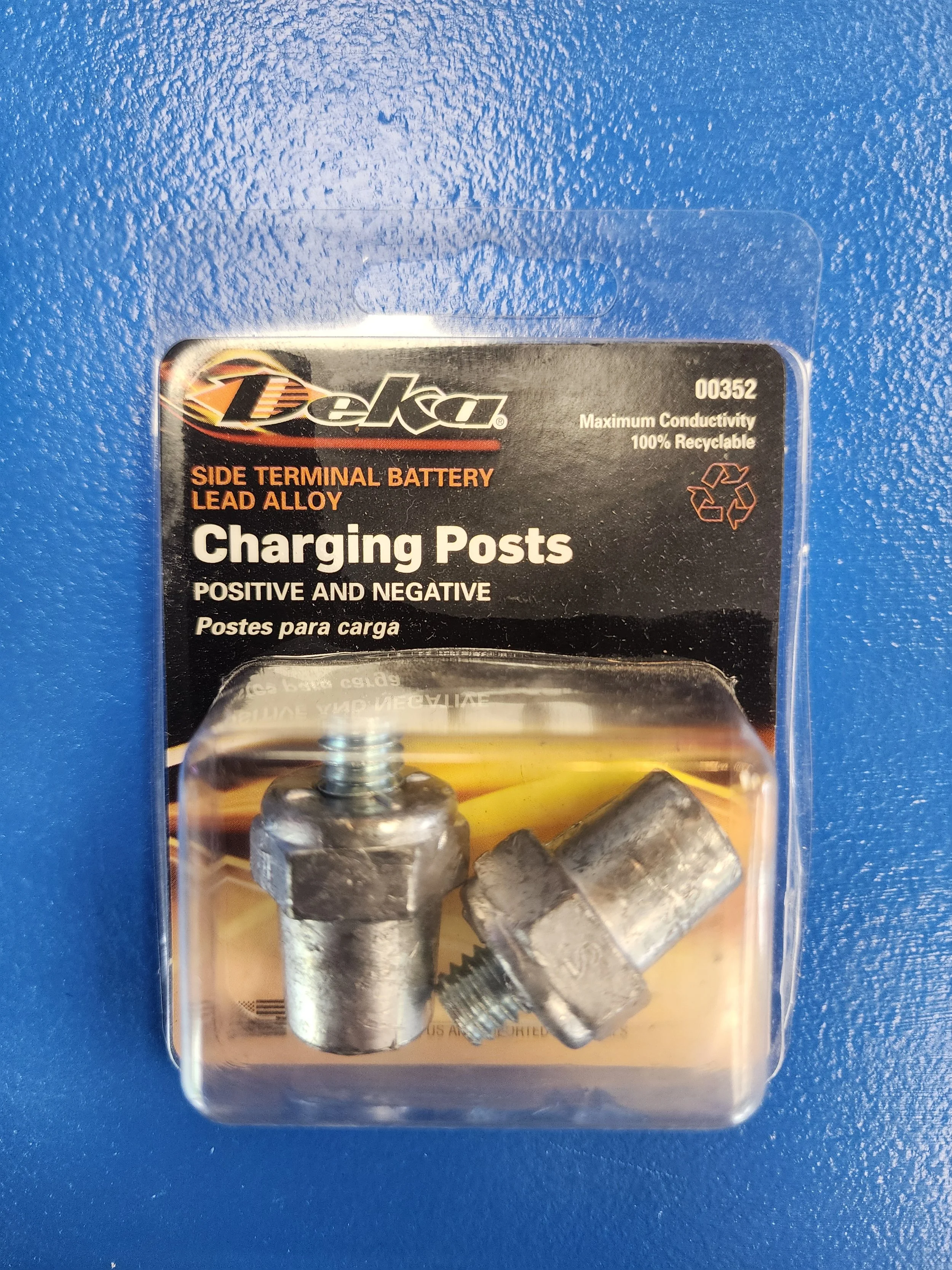 Side terminal battery charging posts