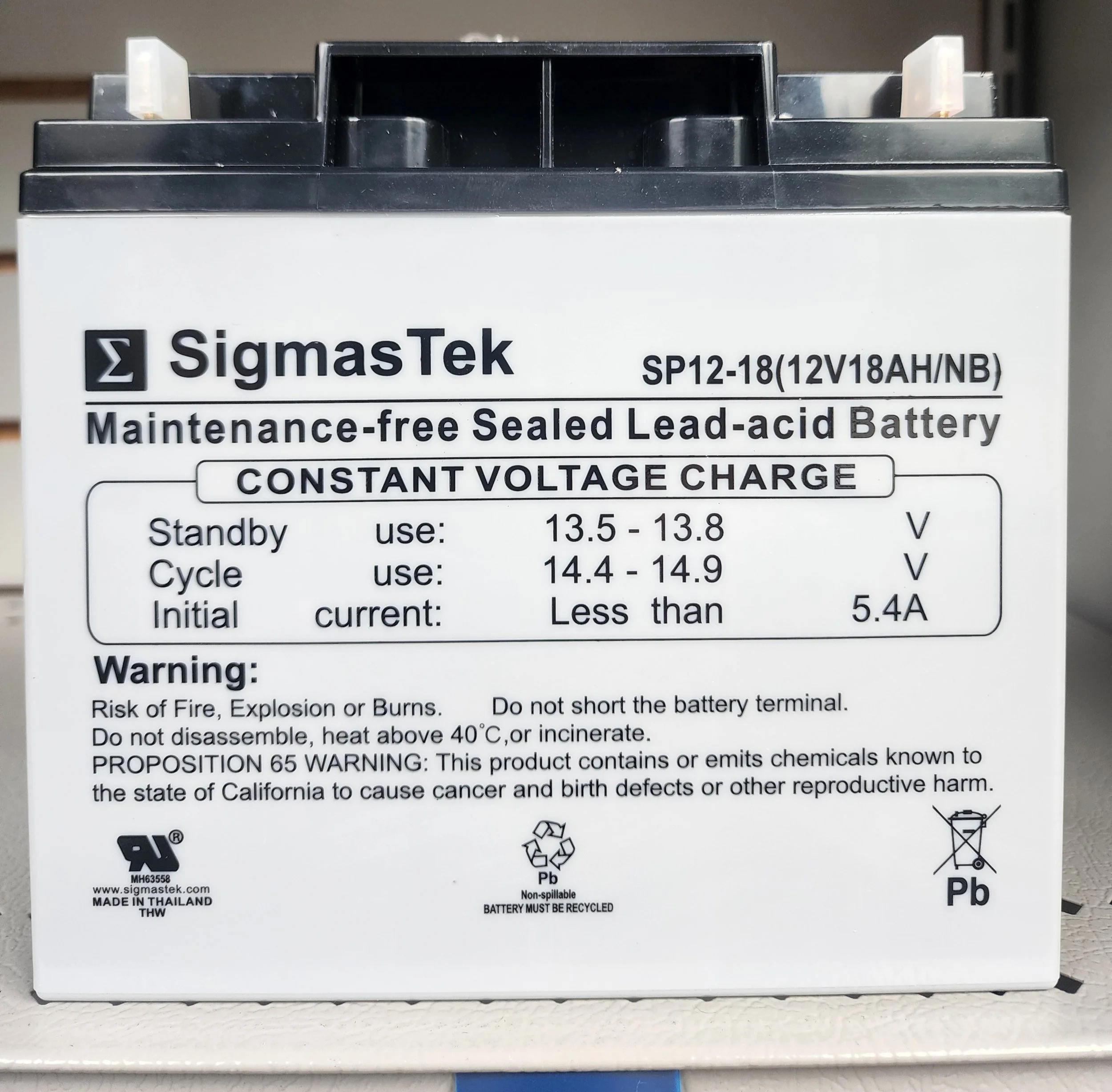 SLA12-18NB 12V 18 Amp SLA Battery