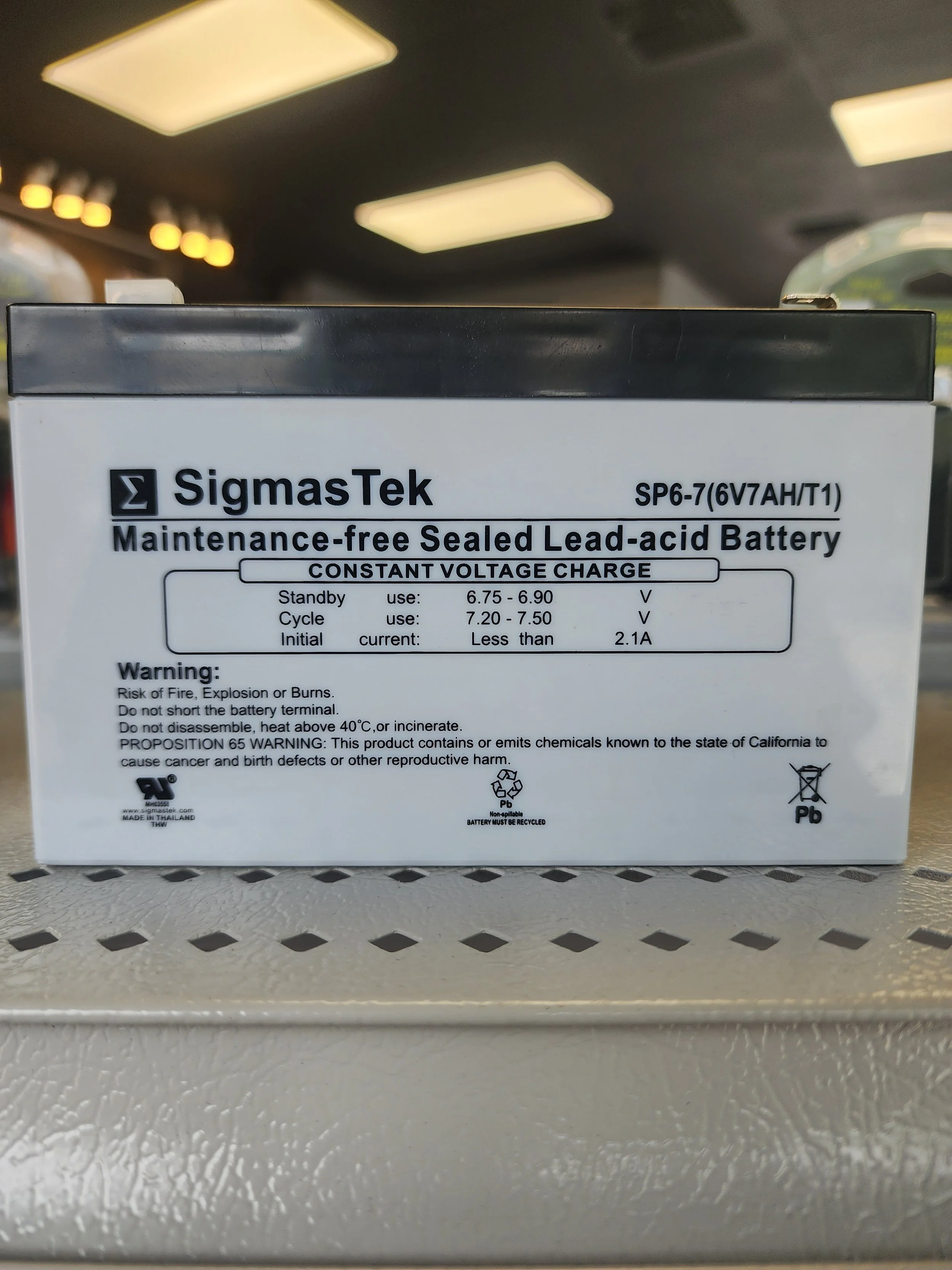SLA6-7F 6V 7 Amp SLA Battery