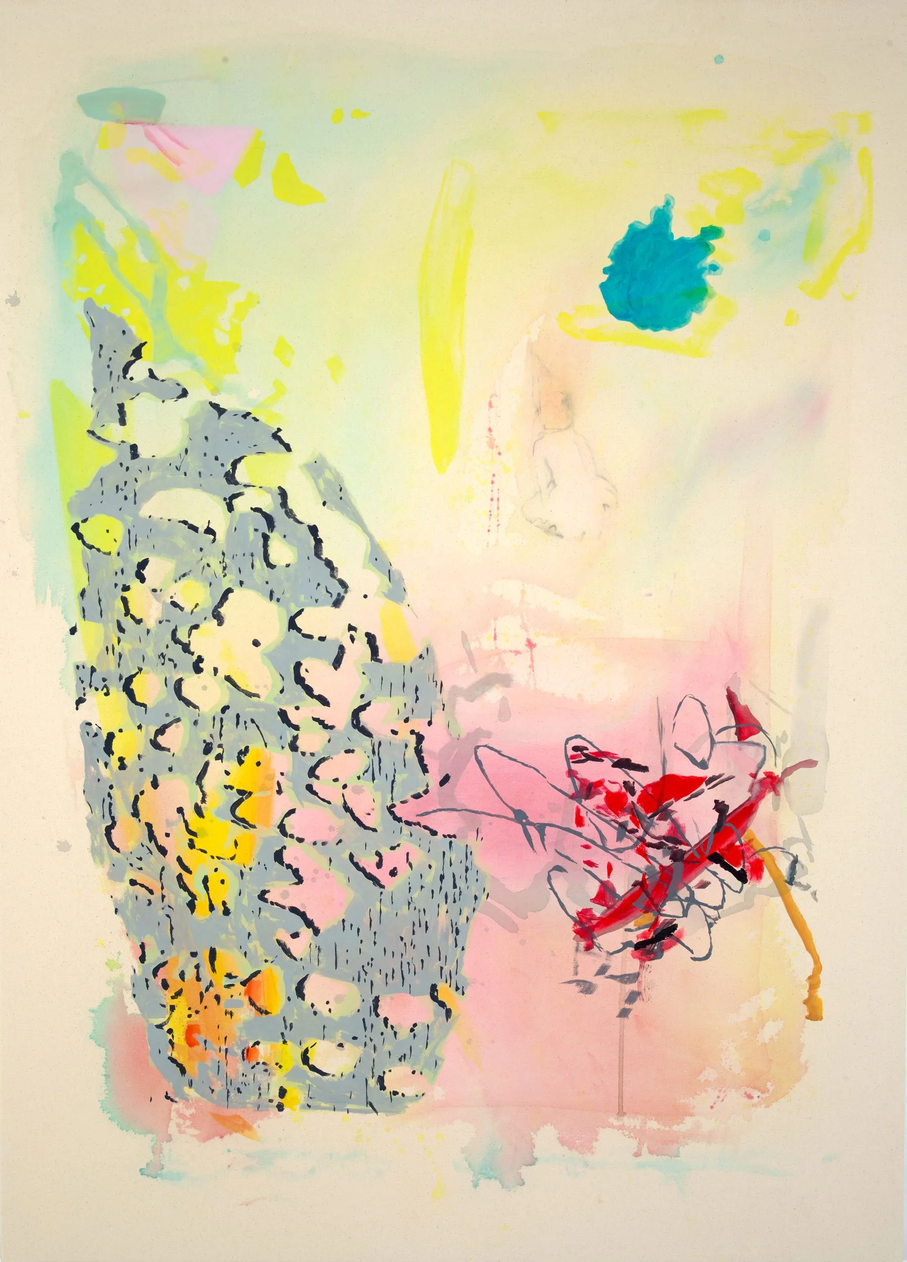  new day ablaze   
62 x 44.5 inches  
Acrylic and vinyl paint on canvas  
2023   
