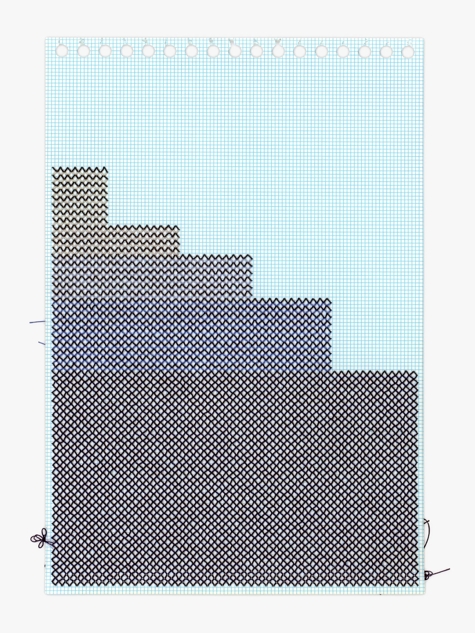  Novella no. 20  
6 x 4.25 inches 
Thread and graphite on graph paper 
2024 [stitchworks]
