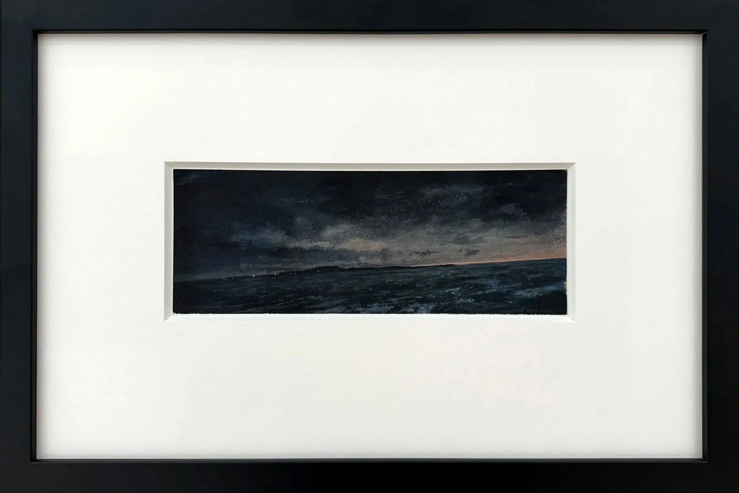 Mainland, dusk  
11.25 x 17 inches (framed)  
Watercolor on paper  
2020