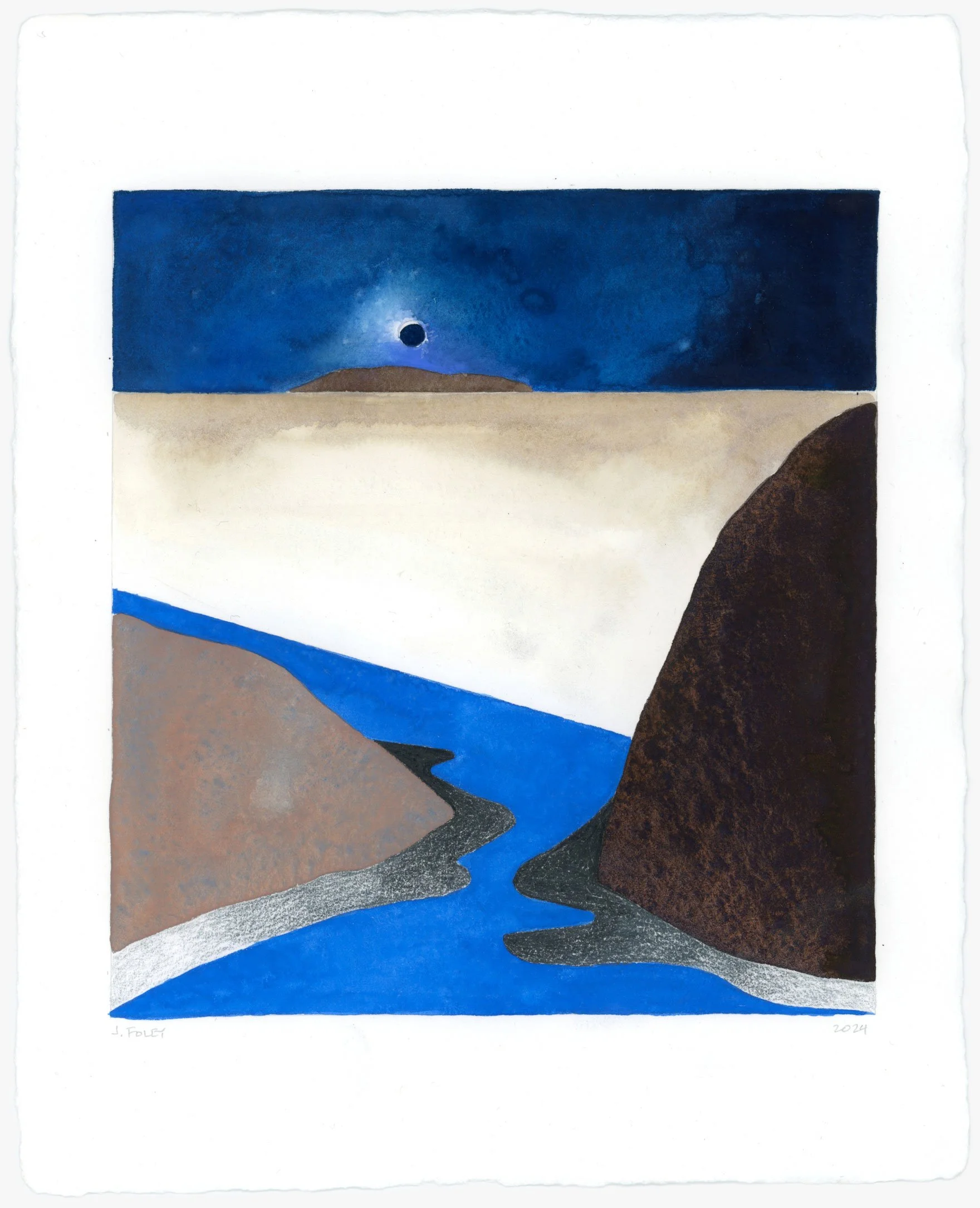  Eclipse Above Two Stones  
10 x 8 inches 
Gouache & graphite on paper 
2024 [works on paper]