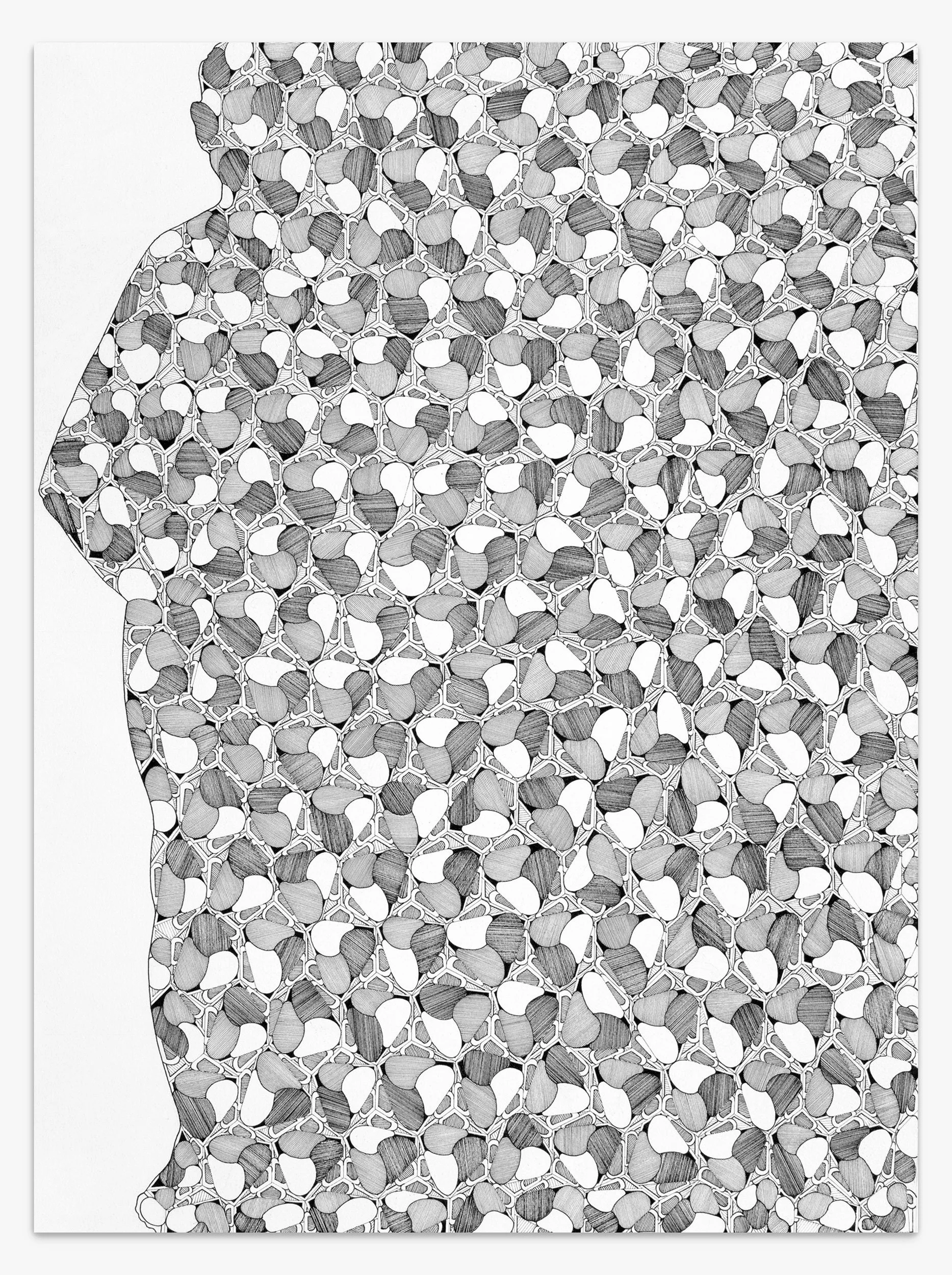  Divided Man Drawing #8  
30 x 22 inches 
Ink on paper 
2016
