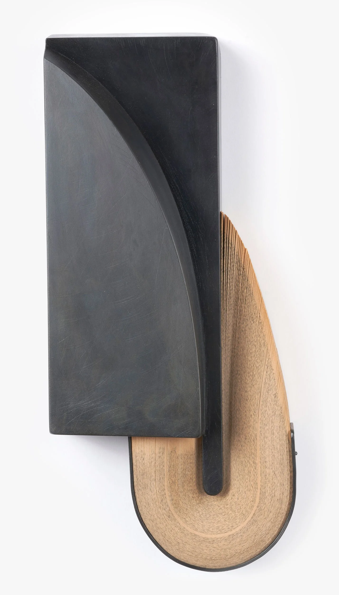 Andrew Hayes 
 Scarp  
16 x 7.5 x 3 inches 
Fabricated steel and book paper 
2025 [sold]