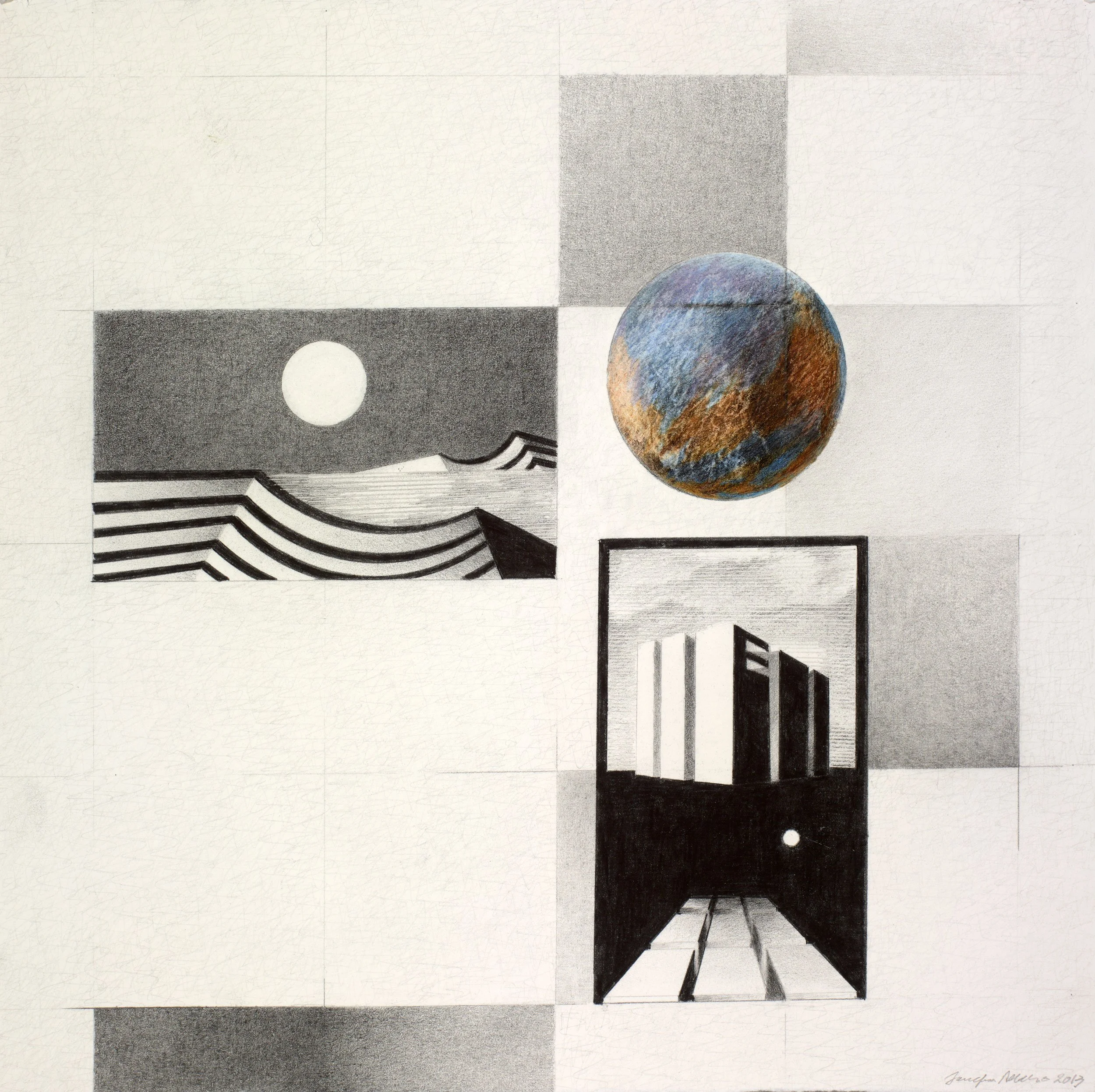  Untitled (from the series Voyage)  
14.25 x 14.25 inches 
Graphite and colored pencil on paper 
2013