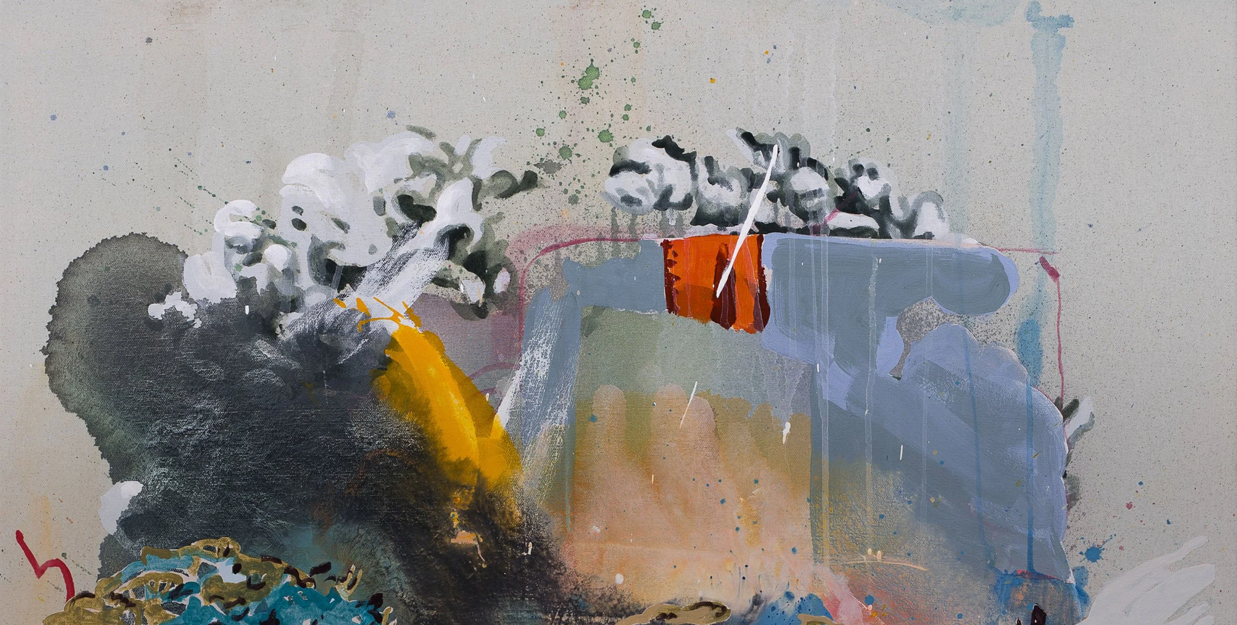 Detail of abstract painting with window