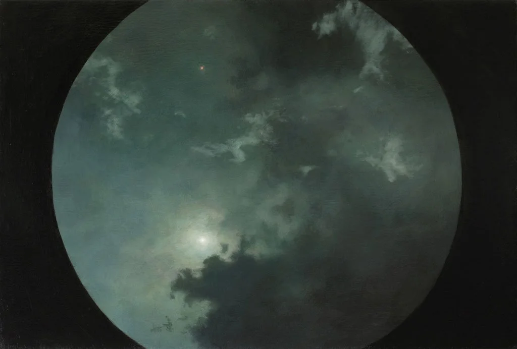  Oculus, night clouds  
23 x 34 inches 
Acrylic on canvas 
2018 [sold]