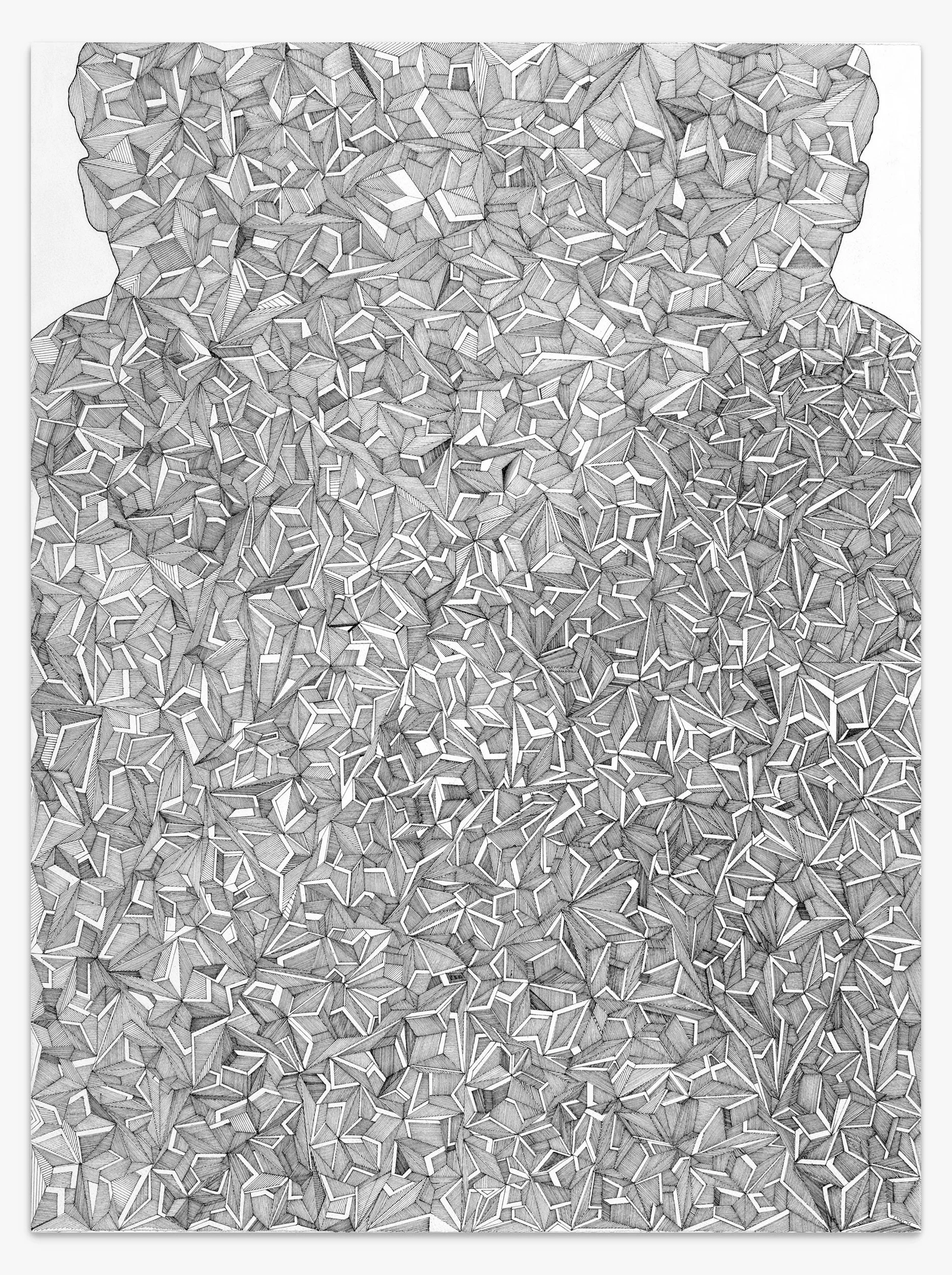  Divided Man Drawing #7  
30 x 22 inches 
Ink on paper 
2016
