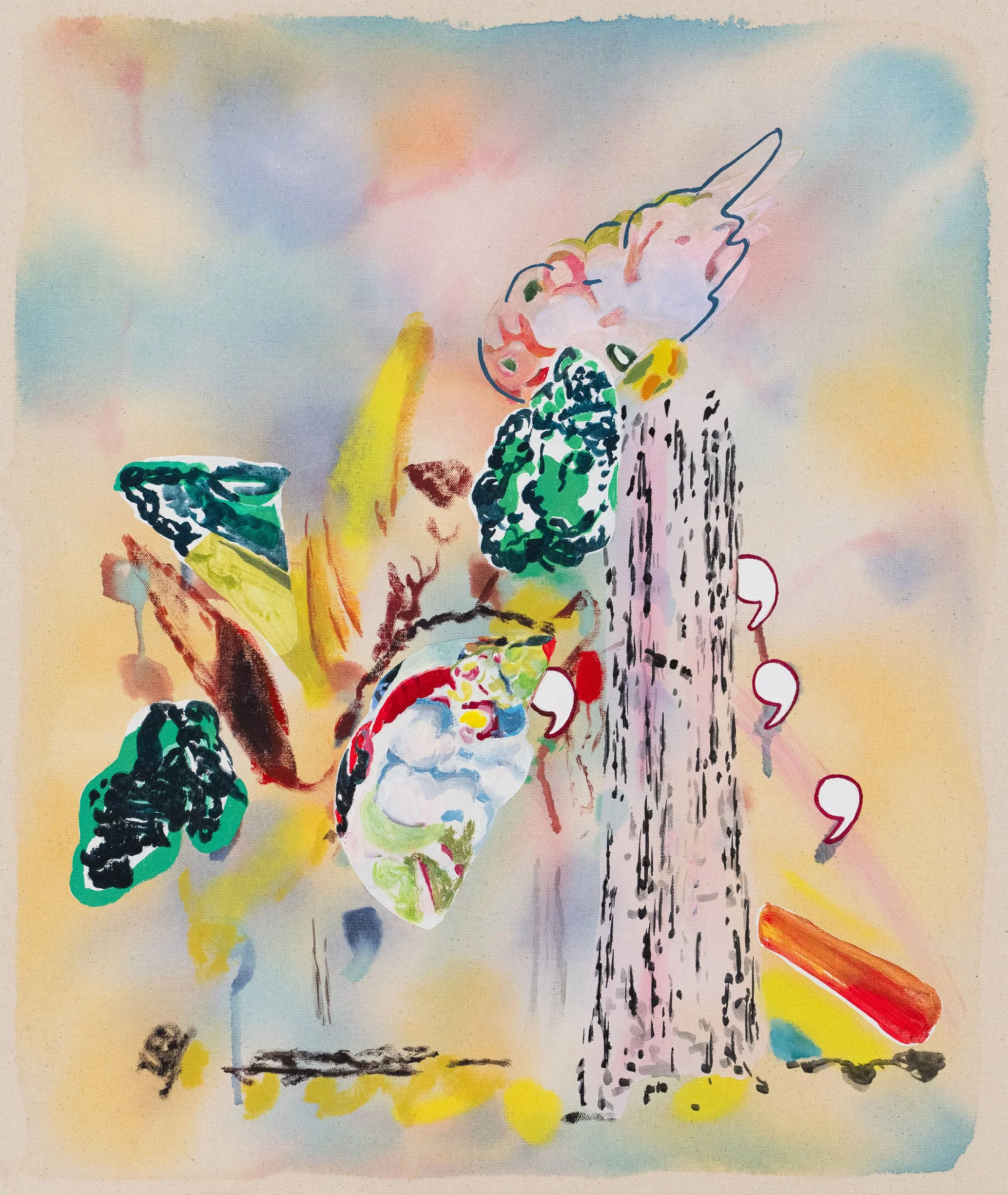  this side of paradise  
27 x 22.75 inches 
Acrylic and vinyl paint on canvas 
2026