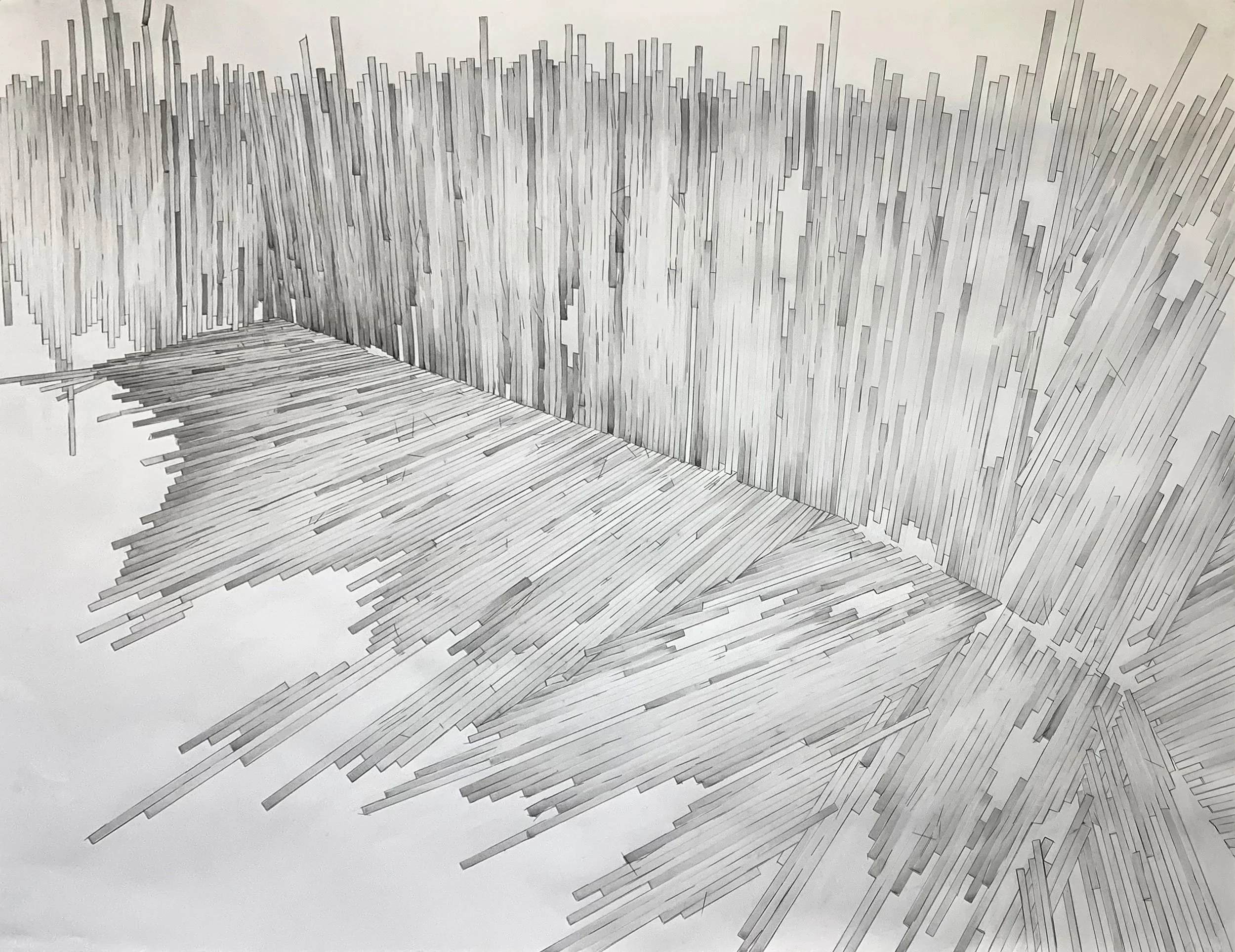 Tom Butler 
 Ruin (2)  
38 x 50 inches 
Graphite on paper 
2023