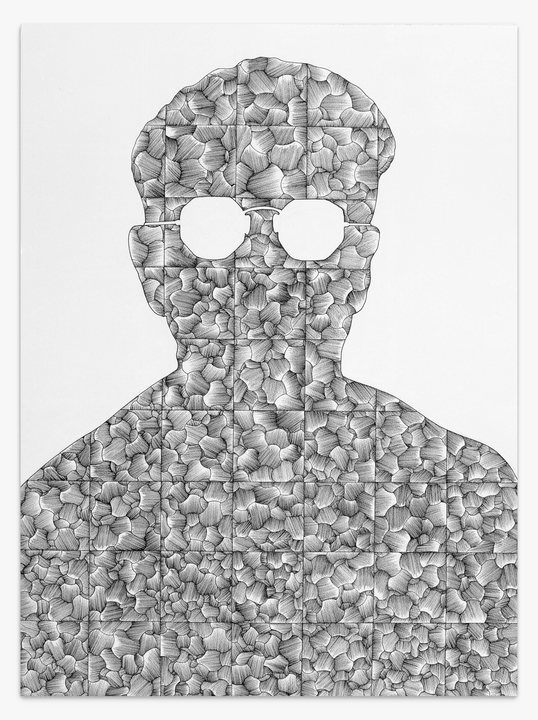  Divided Man Drawing #9  
30 x 22 inches 
Ink on paper 
2016