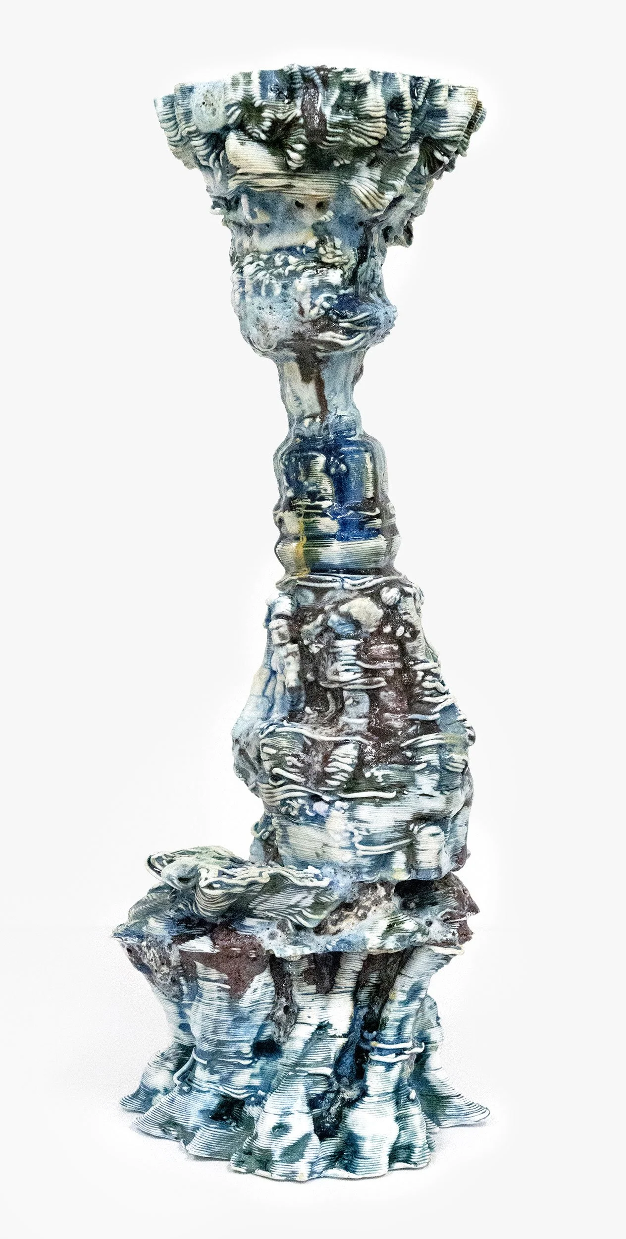 Jackie Brown 
 Strata Series III  
21 x 8 x 7 inches 
3D printed ceramic 
2024