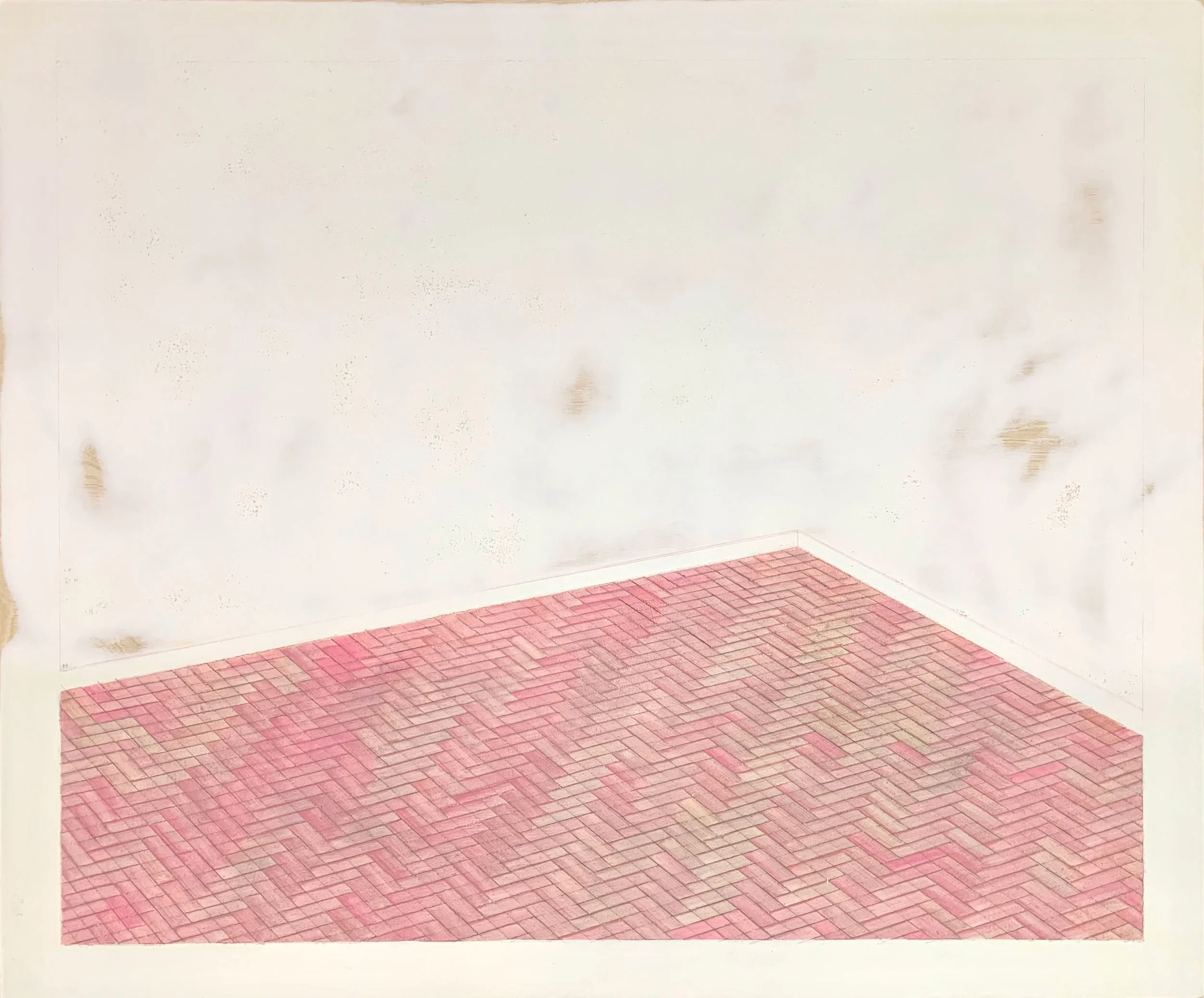 Tom Butler 
 Panel Room 2  
20 x 24 inches 
Oil and red pencil on panel 
2021