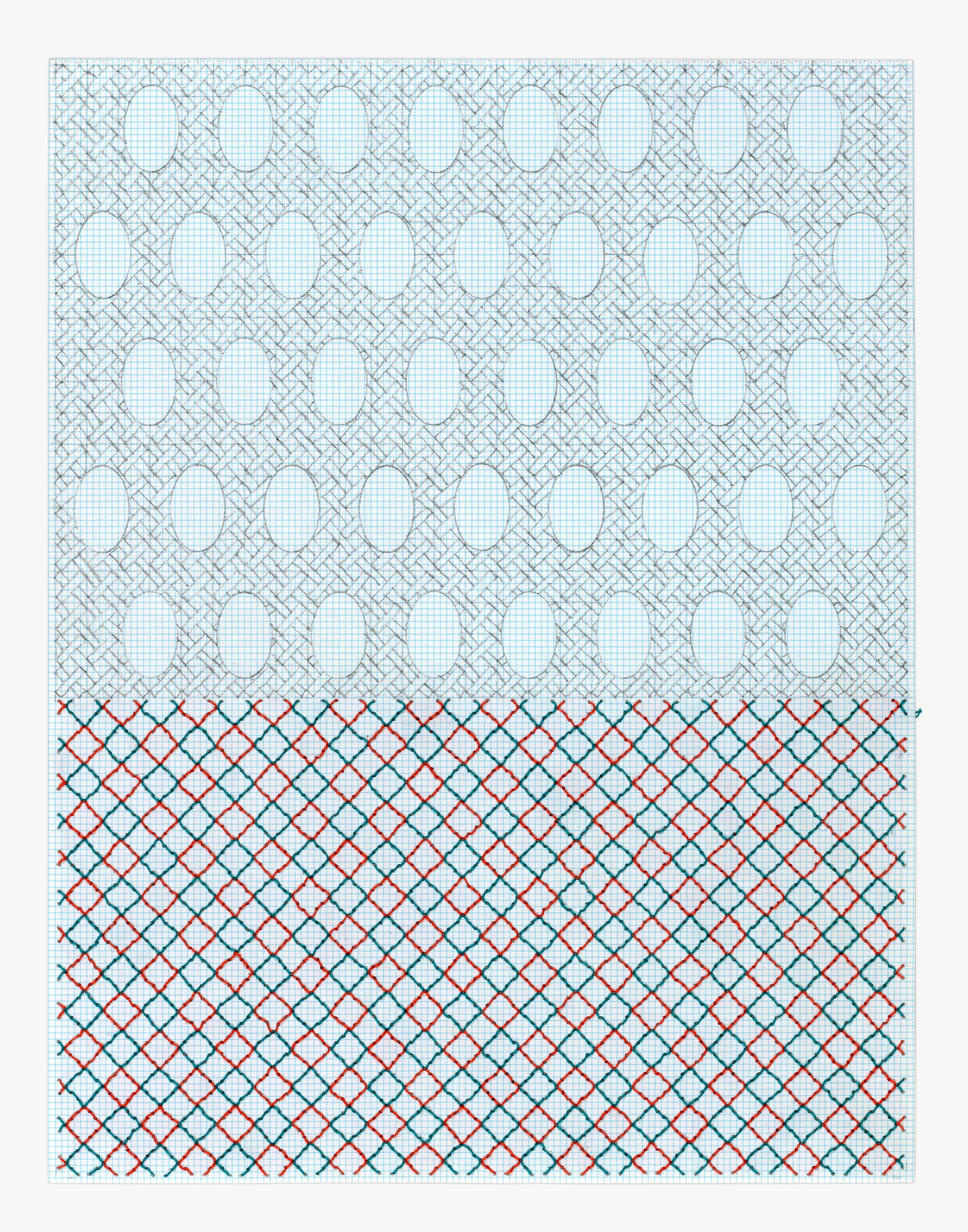  Homestead 9  
7 x 5.5 inches 
Thread and graphite on graph paper 
2024 [stitchworks]