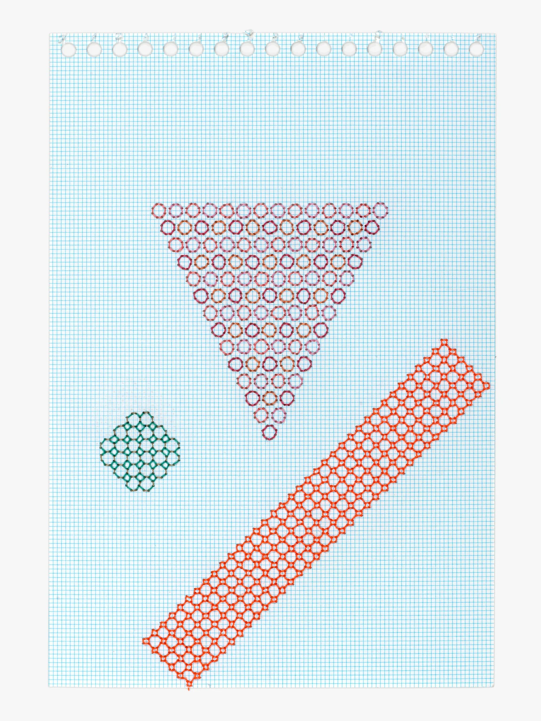  Novella no. 27  
6 x 4.25 inches 
Thread and graphite on graph paper 
2024 [stitchworks]