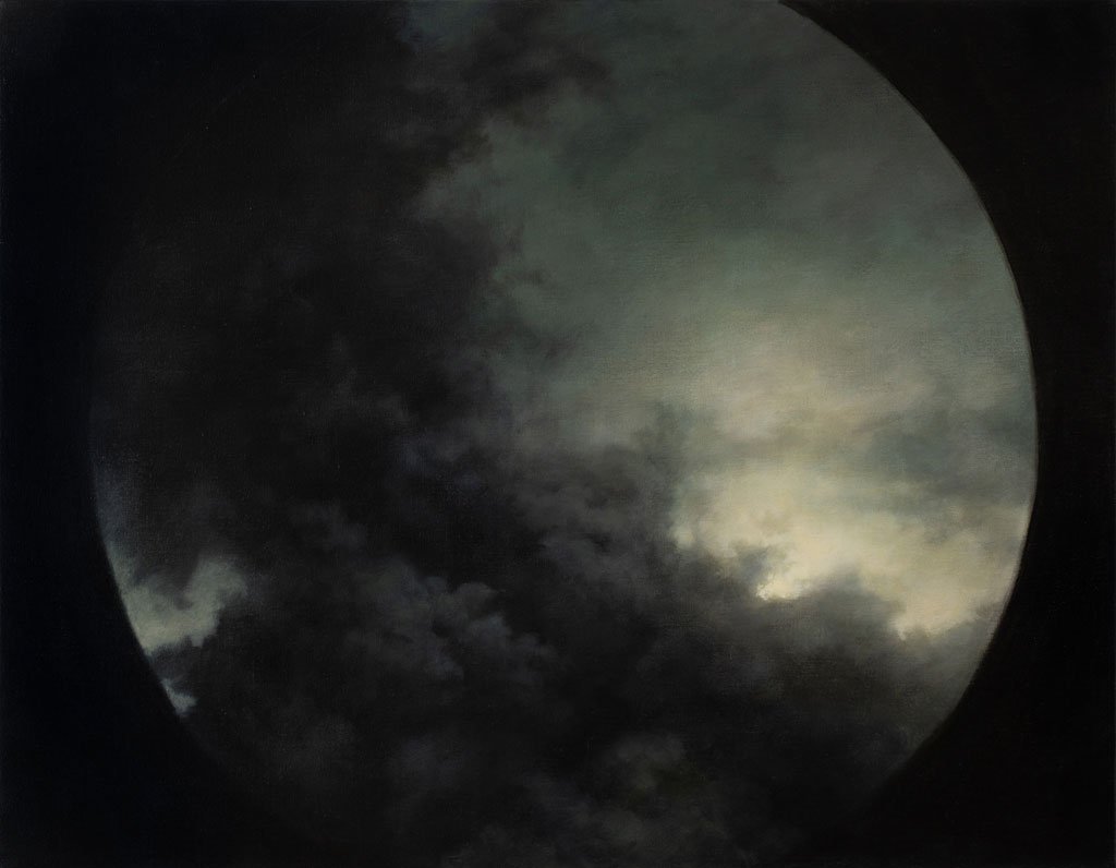 Dozier Bell 
 Oculus, smoke  
31 x 40 inches 
Acrylic on canvas 
2017 [sold]
