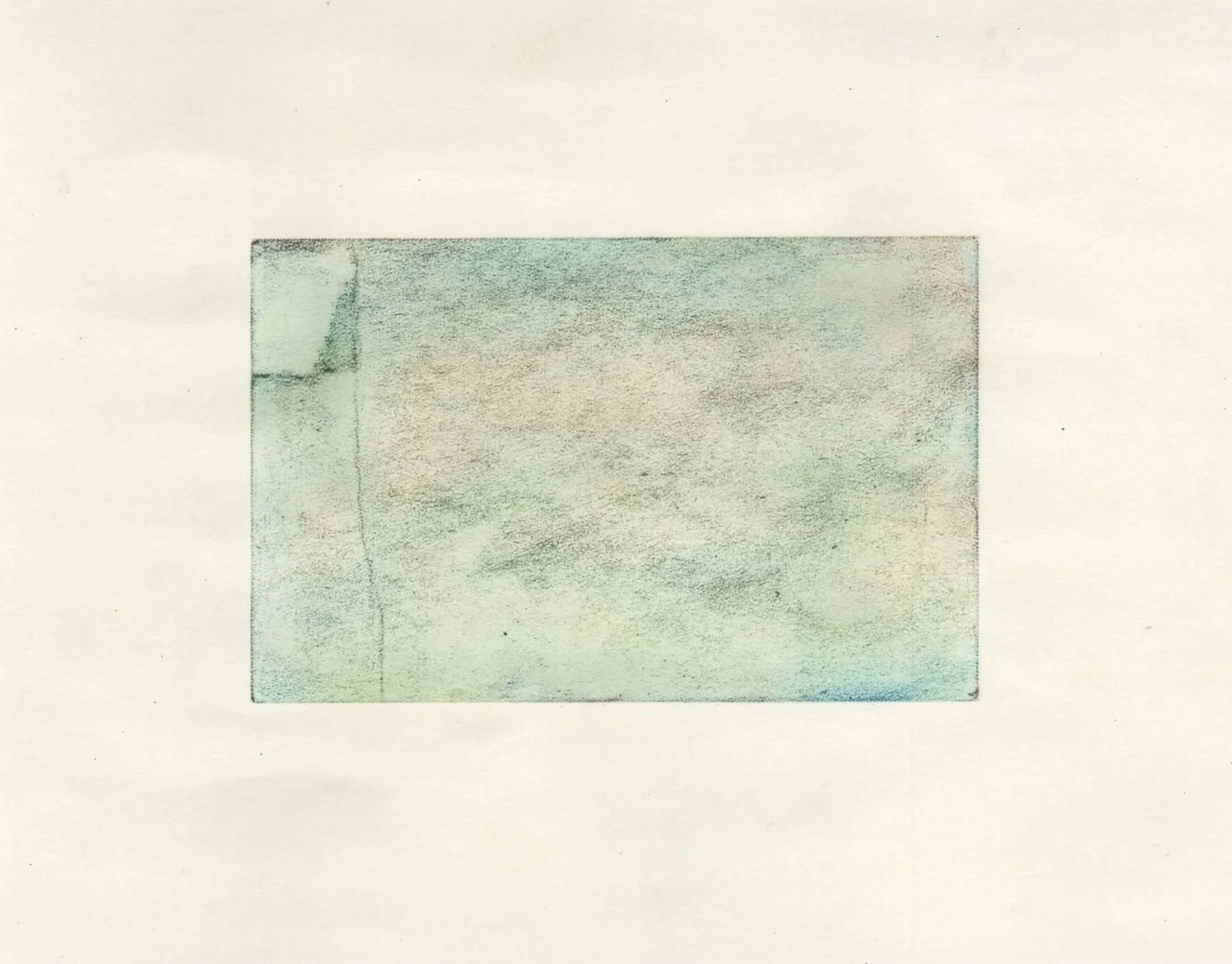  Abbey Ruins, Glastonbury, c. 1962  
7.5 x 10 inches 
Colored pencil on paper 
2021 [works on paper]