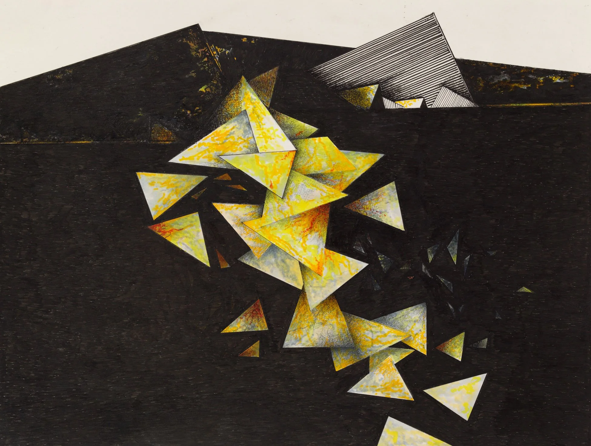  Untitled (from La Chimera del Oro)  
12 x 16 inches (artwork)
20.125 x 23.75 inches (framed)  
Ink on paper  
2025