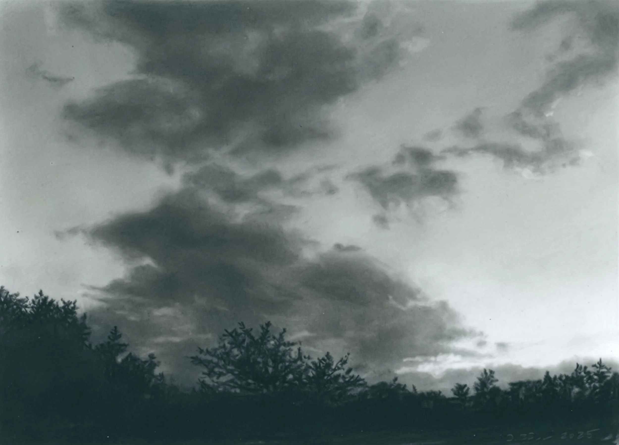  Cloud column  
4 x 5.5 inches  
Charcoal on mylar  
2025 [drawings]