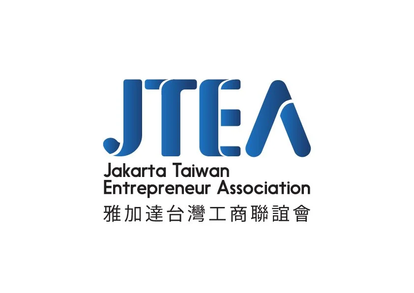 Logo of Jakarta Taiwan Entrepreneur Association, with the name written in English and Chinese.