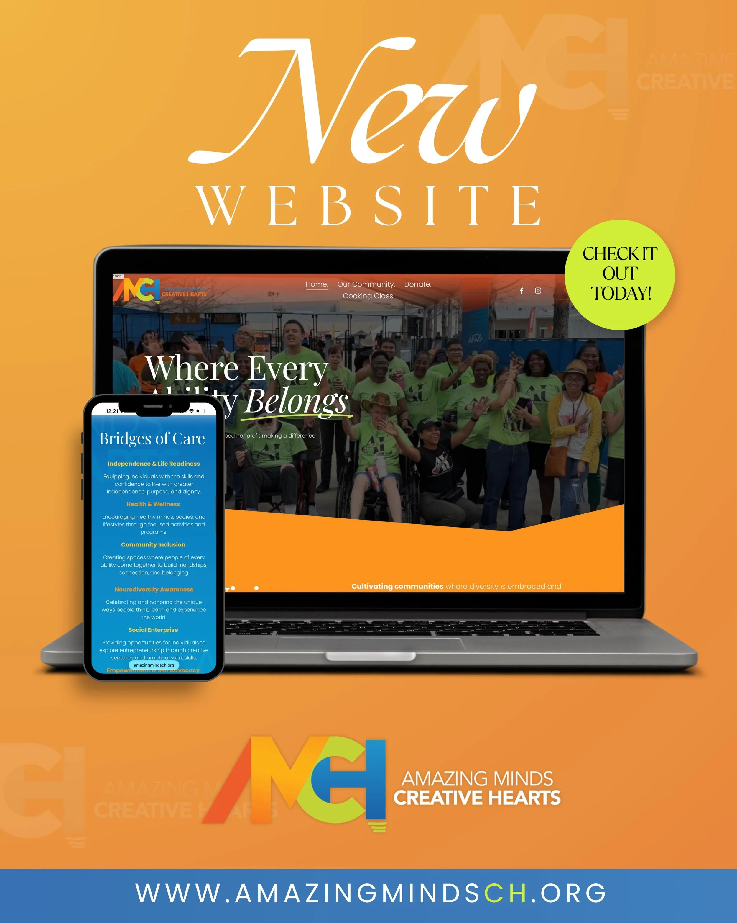 Hey family! Check out our latest website updates for Amazing Minds Creative Hearts! 💙🧡💚

There, you can learn ways to support our mission, get involved, and help us continue making an impact in our local community and beyond. Whether you&rsquo;re 