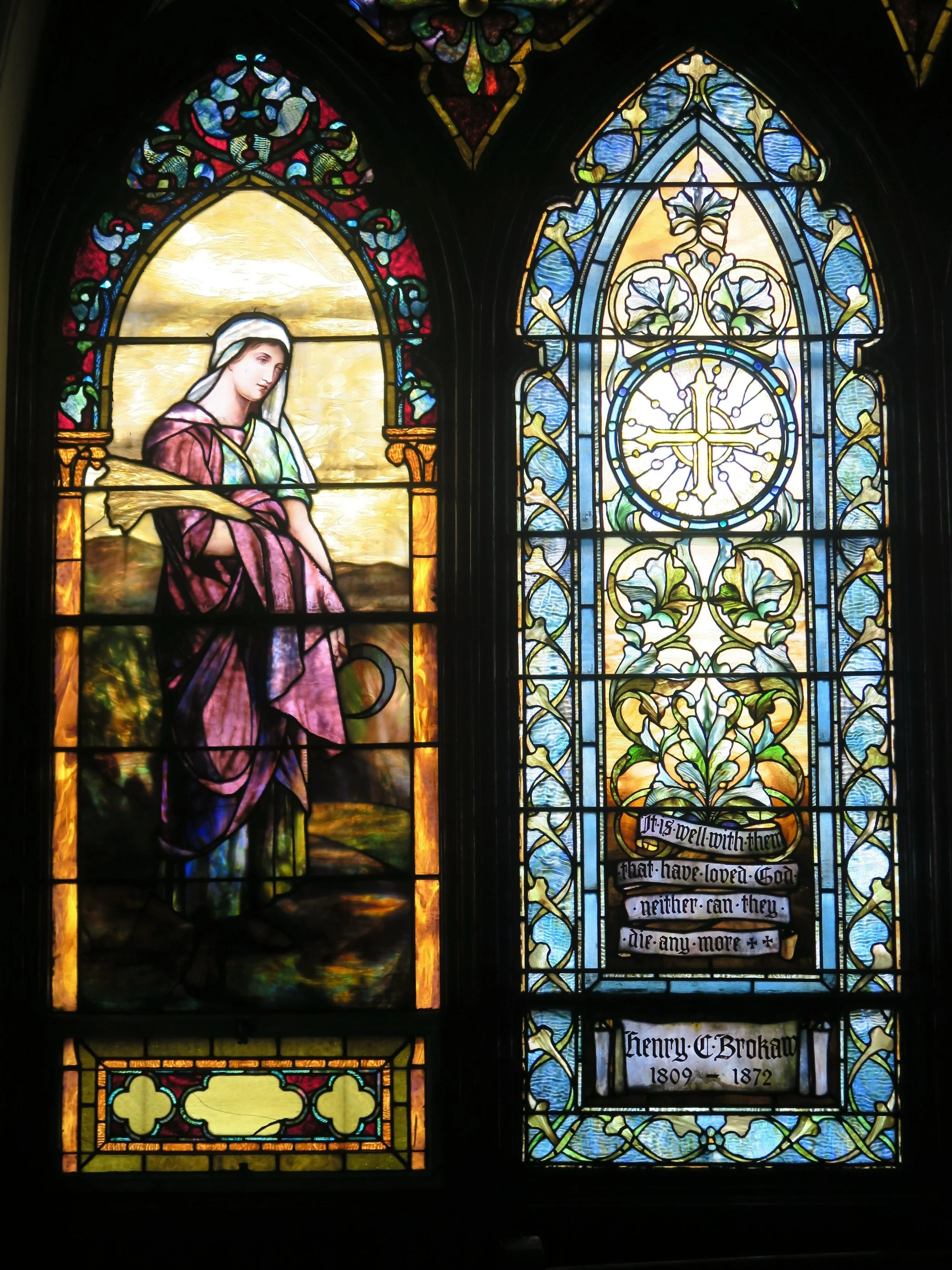Stained glass windows depicting Ruth.