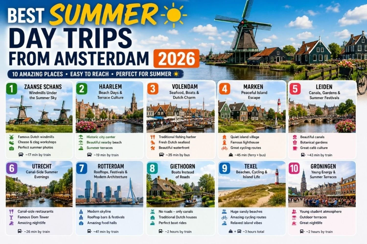 Best Summer Day Trips from Amsterdam 2026 