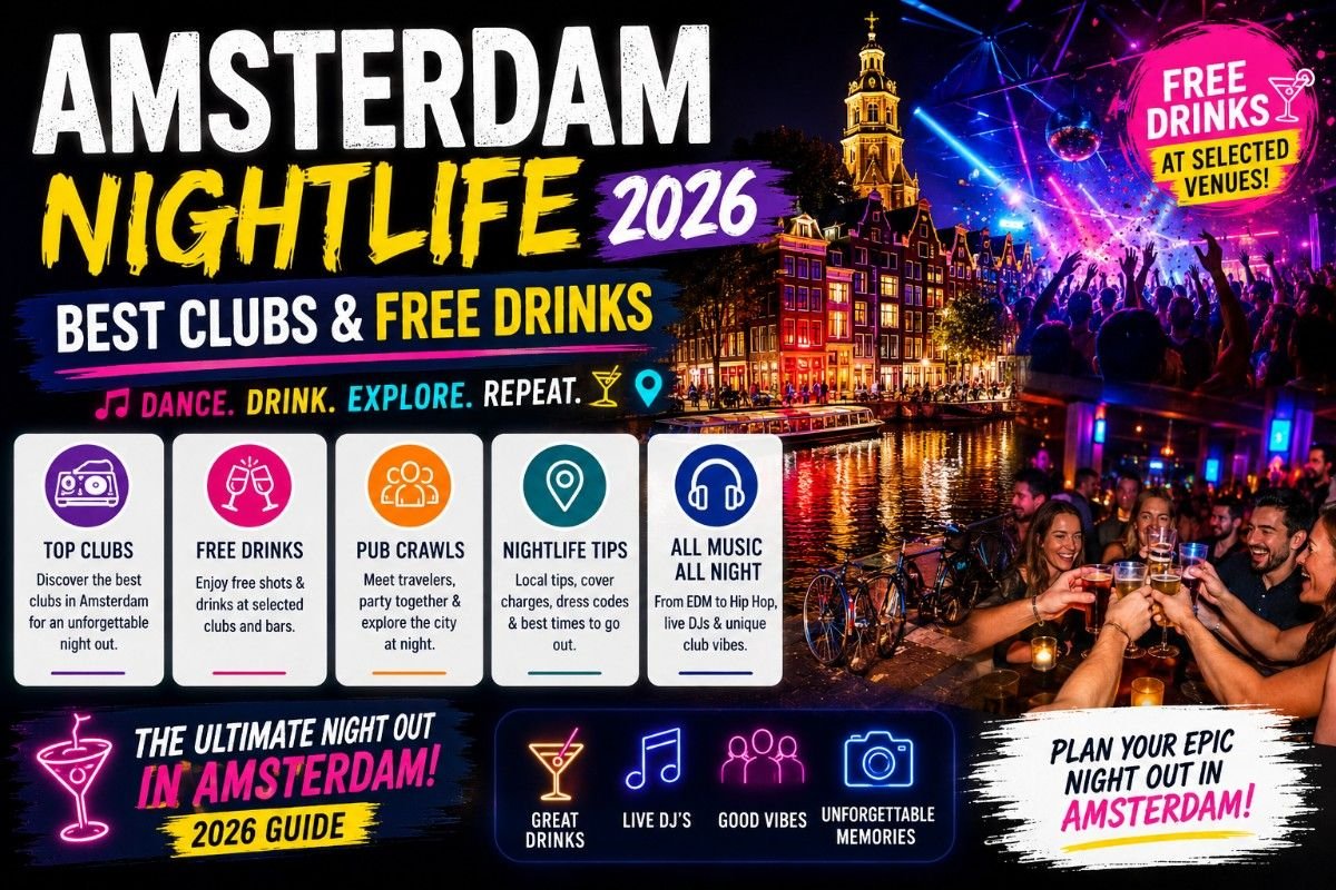 Amsterdam Nightlife 2026 🎶 | Best Clubs &amp; Free Drinks